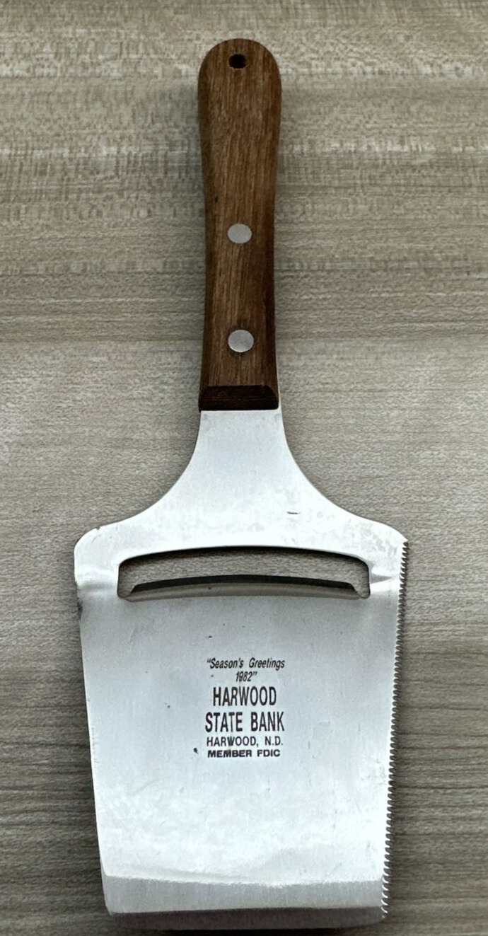 1982 Vtg MCM Vernco Cheese Plane Slicer Stainless Wood Handle Japan Local Etch