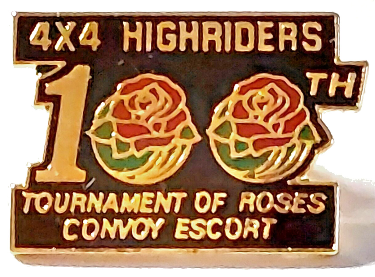 Rose Parade 1989 4X4 HIGHRIDERS Convoy Escort 100th TOR Lapel Pin (091623)