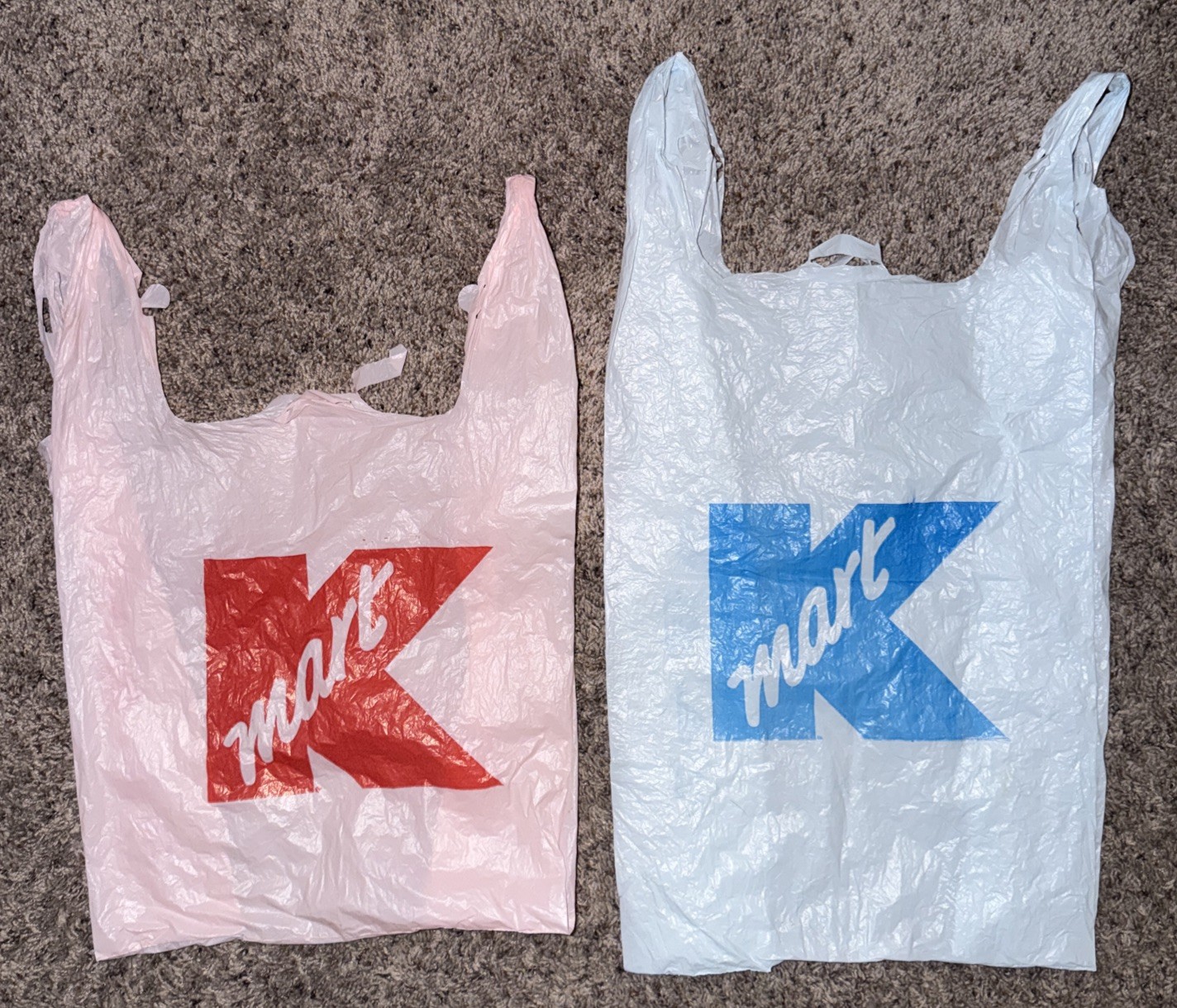 Rare Vintage KMART Blue & Pink Plastic Bags (Used) *READ*