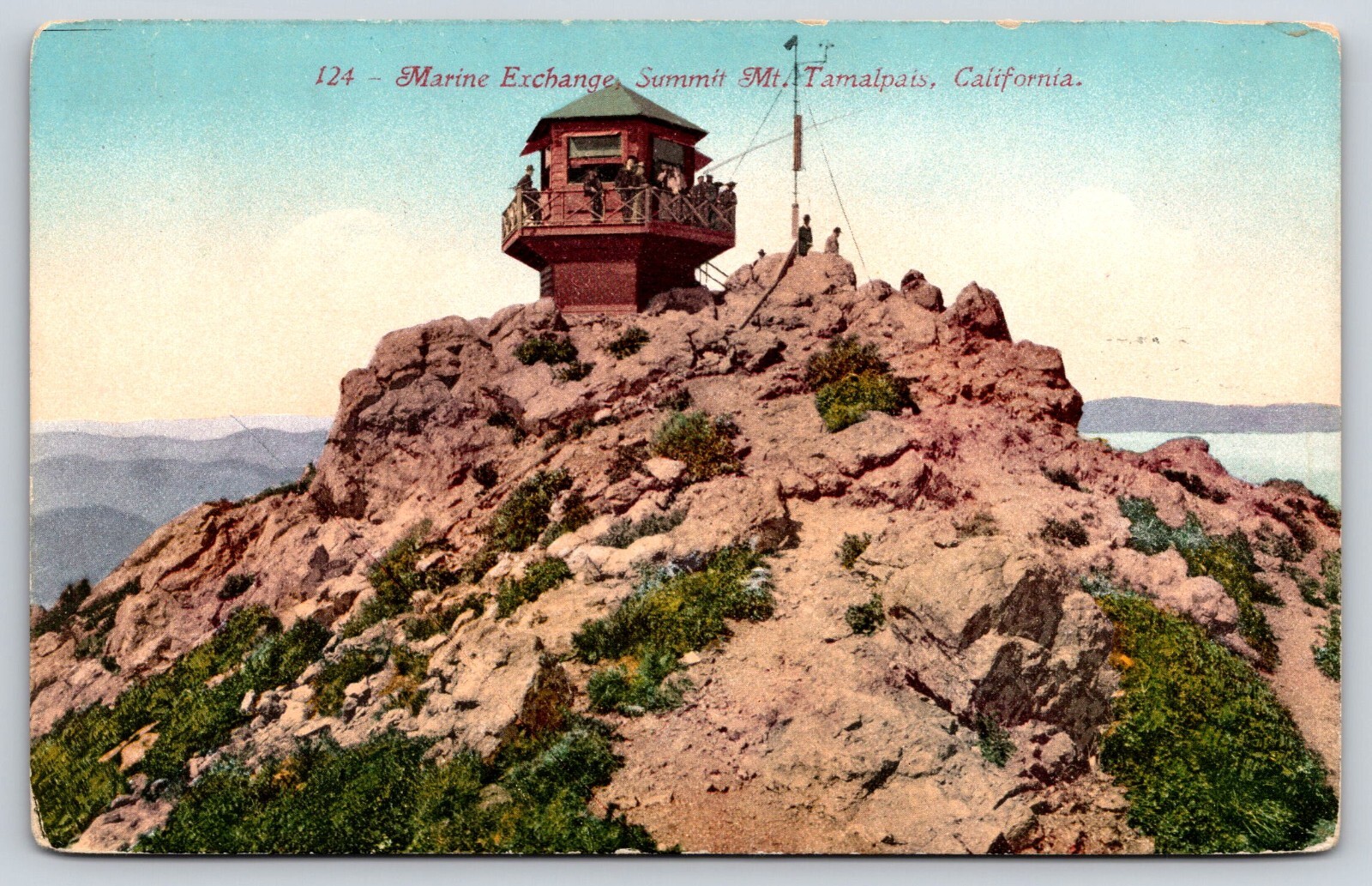 Mt. Tamalpais California CA Marine Exchange People Rocks Vintage Postcard