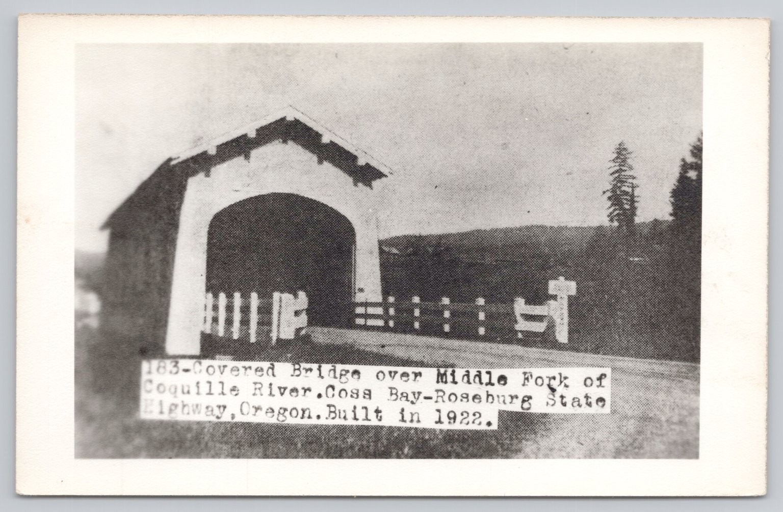 Vintage RPPC Covered Bridge Middle Fork Coquille River Oregon Built 1922