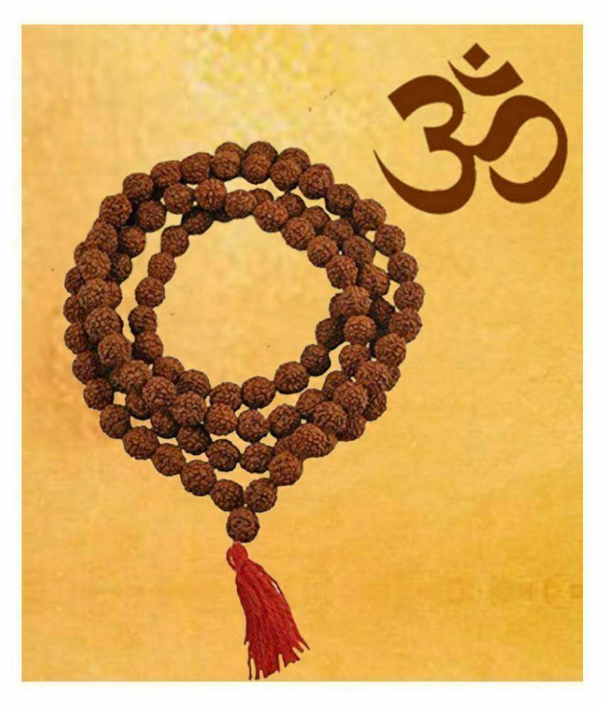 Original Nepal 5 Mukhi Rudraksha Mala 108 Bead 8mm Hindu Puja RELIGIOUS prayer 