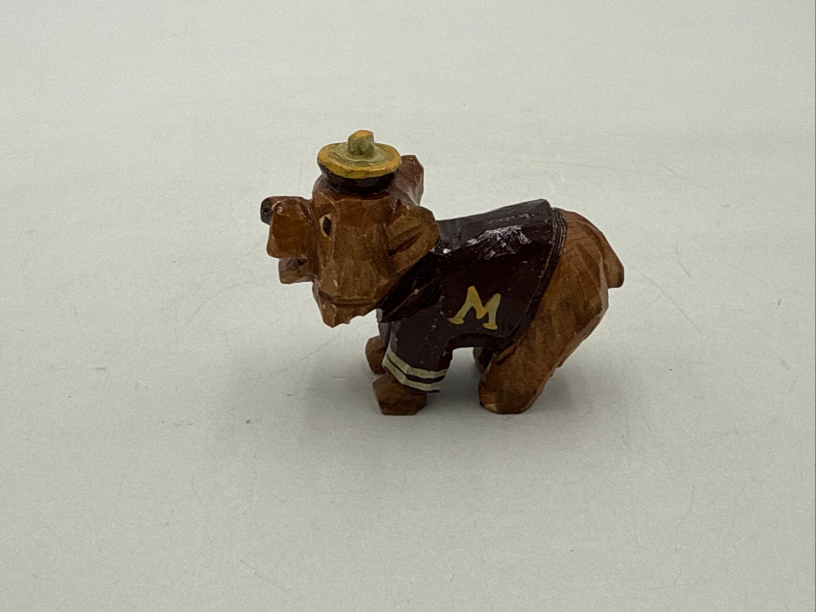 Vintage, Anri 1950\'s Wooden University of Montana Grizzly Mascot Rare 2.5”