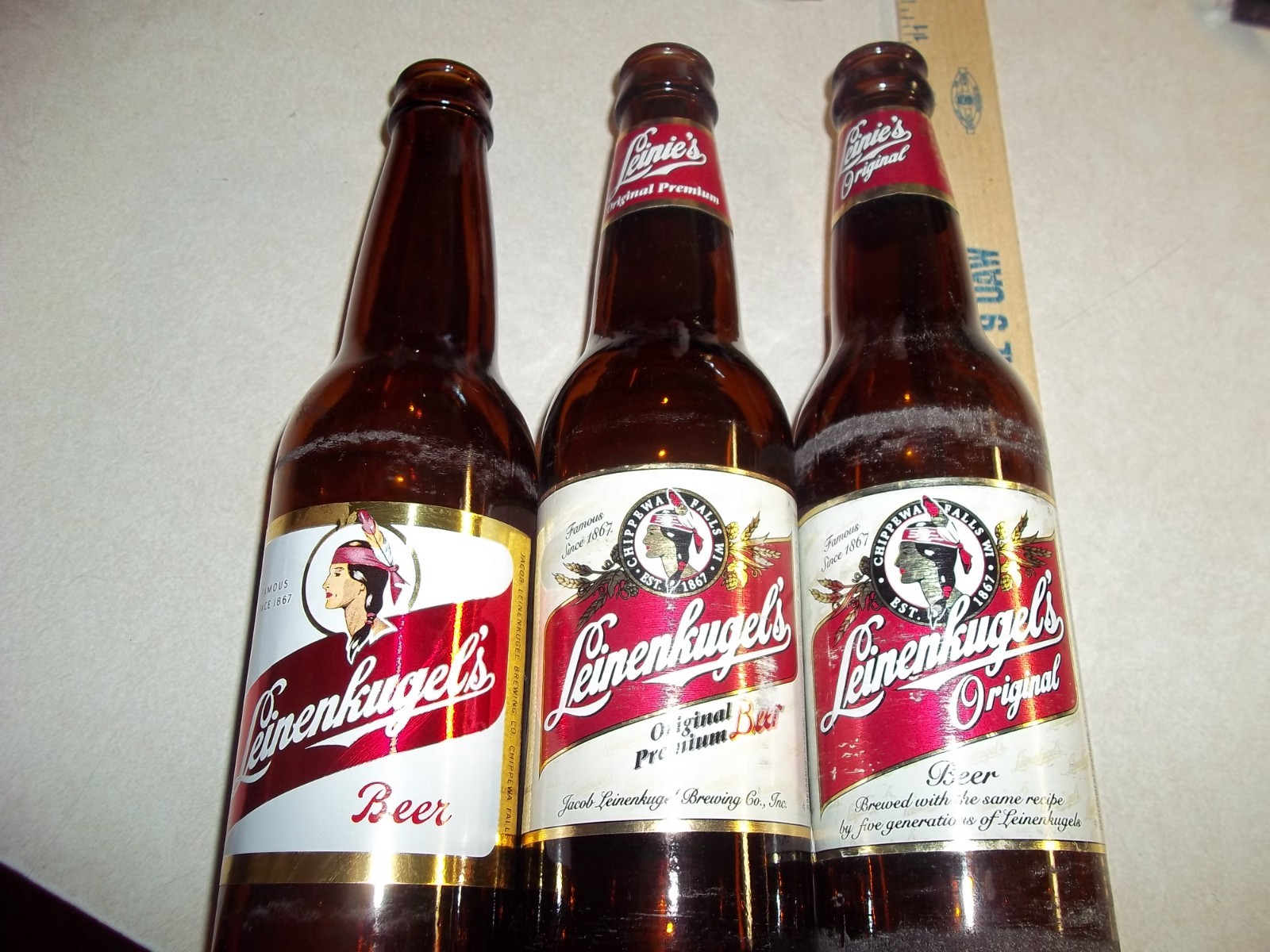 3 Vintage LEINENKUGEL'S BEER BOTTLES Chippewa Falls Wisconsin Wi. Bar EMPTY 3 Vintage LEINENKUGEL'S BEER BOTTLES Chippewa Falls Wisconsin Wi. Bar EMPTY