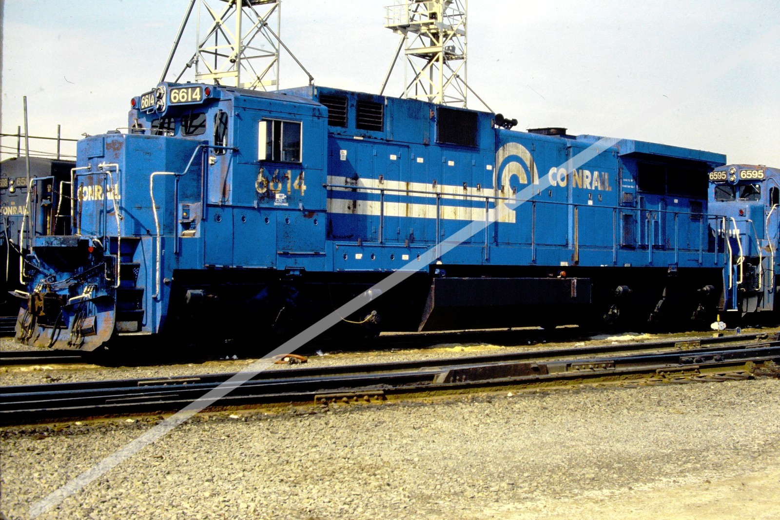 Conrail 6614 c32-8 locomotive: Original slide - Selkirk, NY Conrail 6614 c32-8 locomotive: Original slide - Selkirk, NY