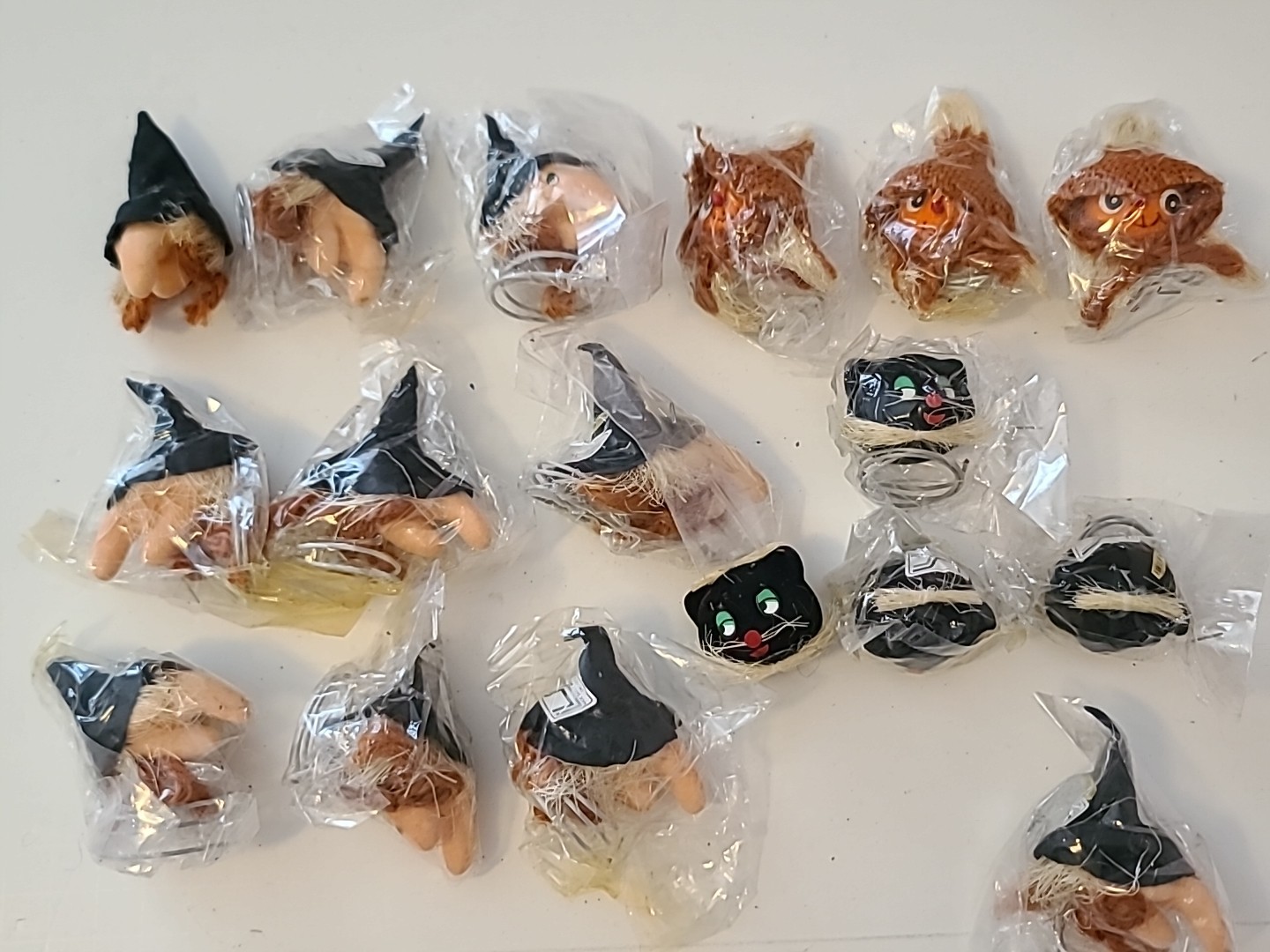 Vintage Lucie Sable Imports Halloween Witches Black Cat Scarecrow Decor