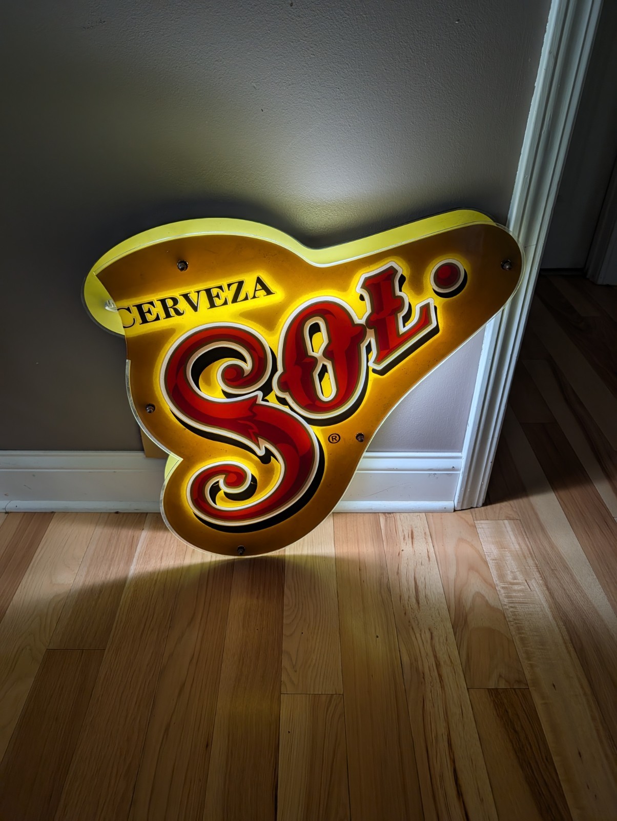 Damaged Sol Cerveza Beer Lighted Sign 24x23
