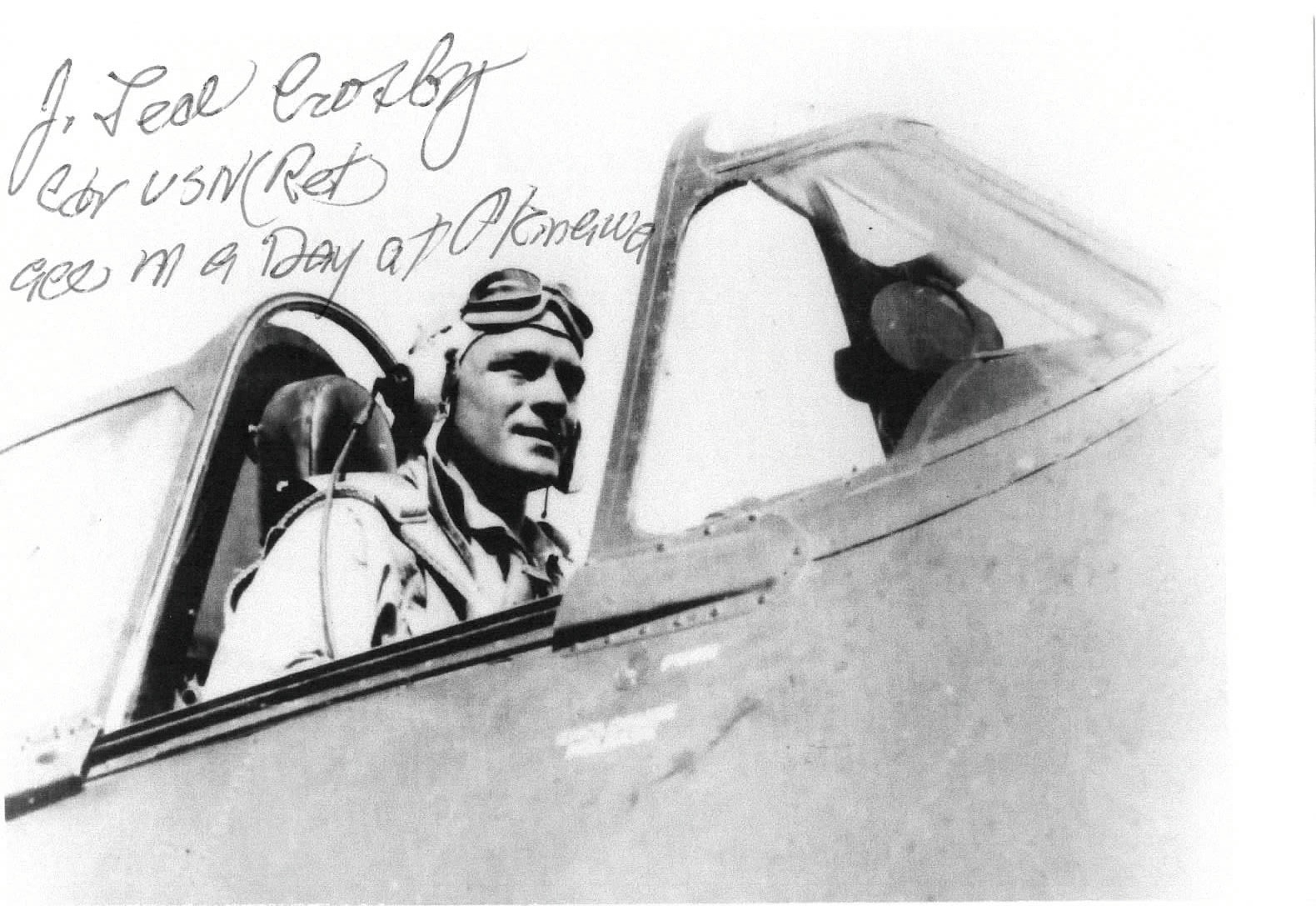TED CROSBY WWII ACE USN SIGNED PHOTO VF-18 ACE IN A DAY