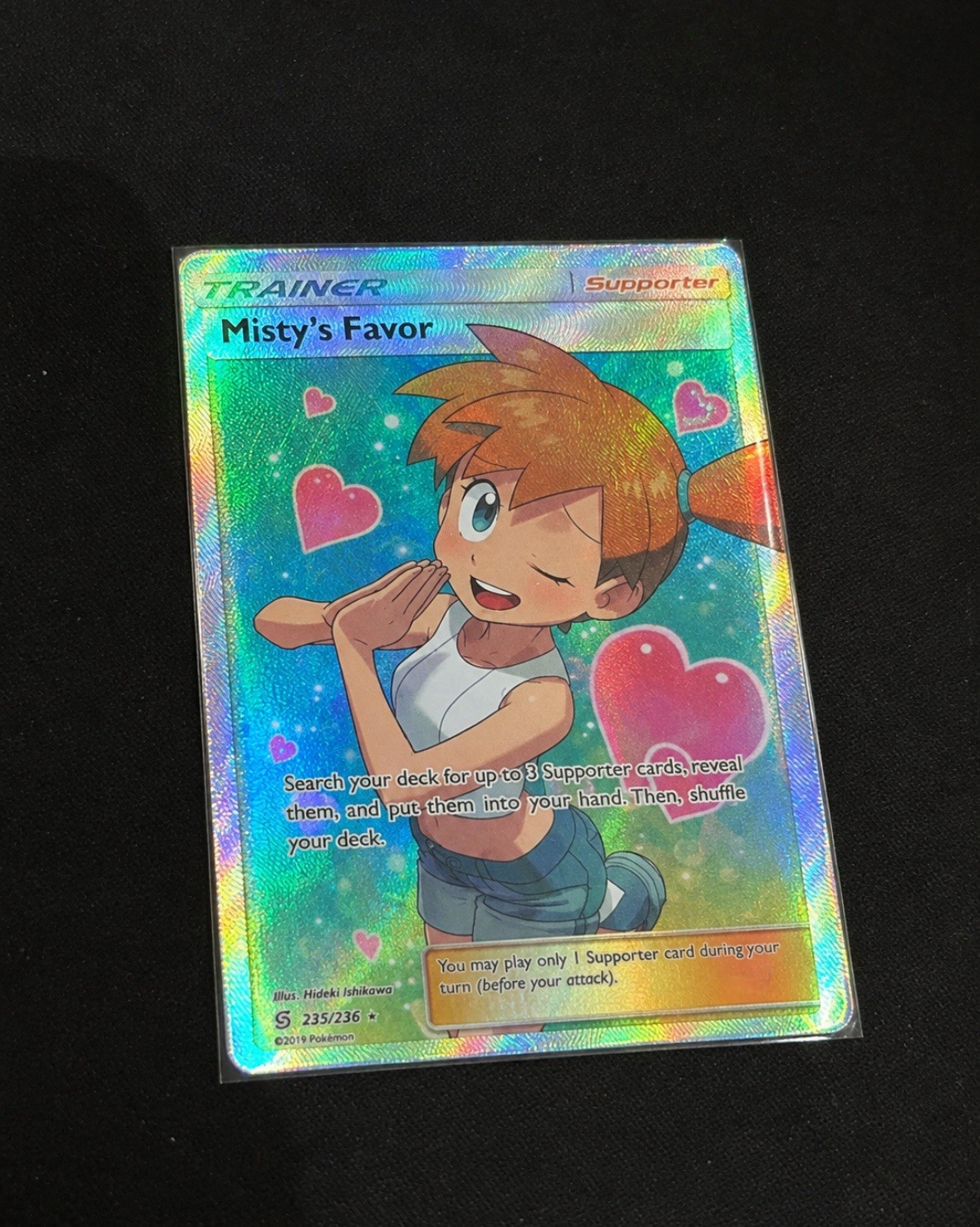 Pokemon Misty\'s Favor Trainer Supporter Holo 235/236 2019 English