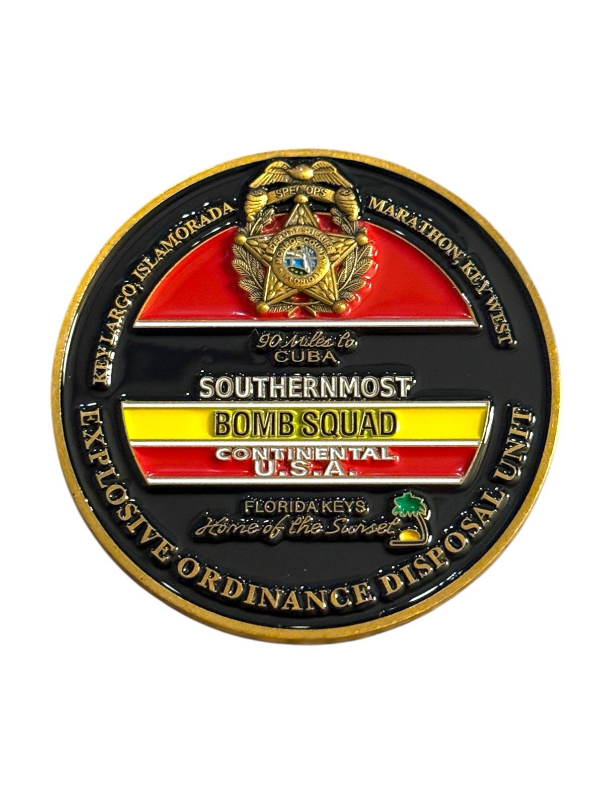 Monroe County Sheriffs Office (FL) Bomb Squad Challenge Coin 2” Key Largo FL 3A