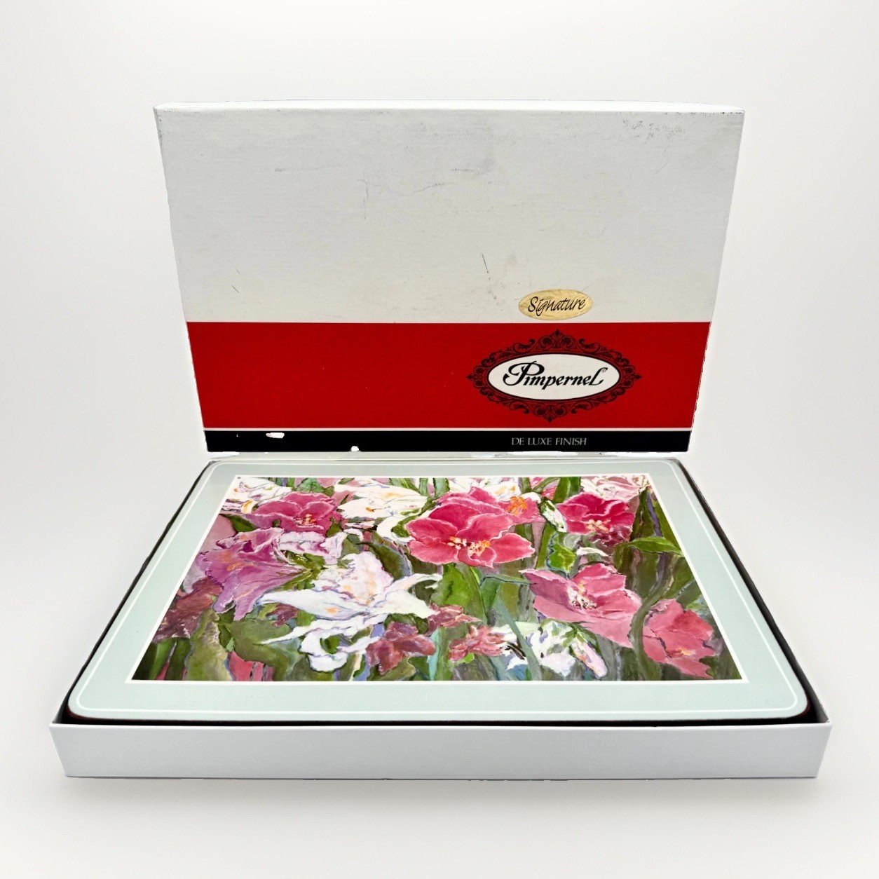 Vintage Pimpernel Eden Floral Placemats Set of 6 Cork Back England Cottage w/Box