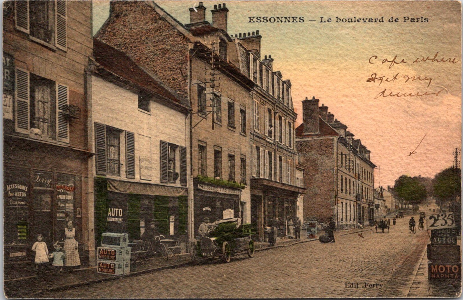 Essonnes France Le Boulevard de Paris Auto Shop Store Fronts 1900s Postcard Essonnes France Le Boulevard de Paris Auto Shop Store Fronts 1900s Postcard
