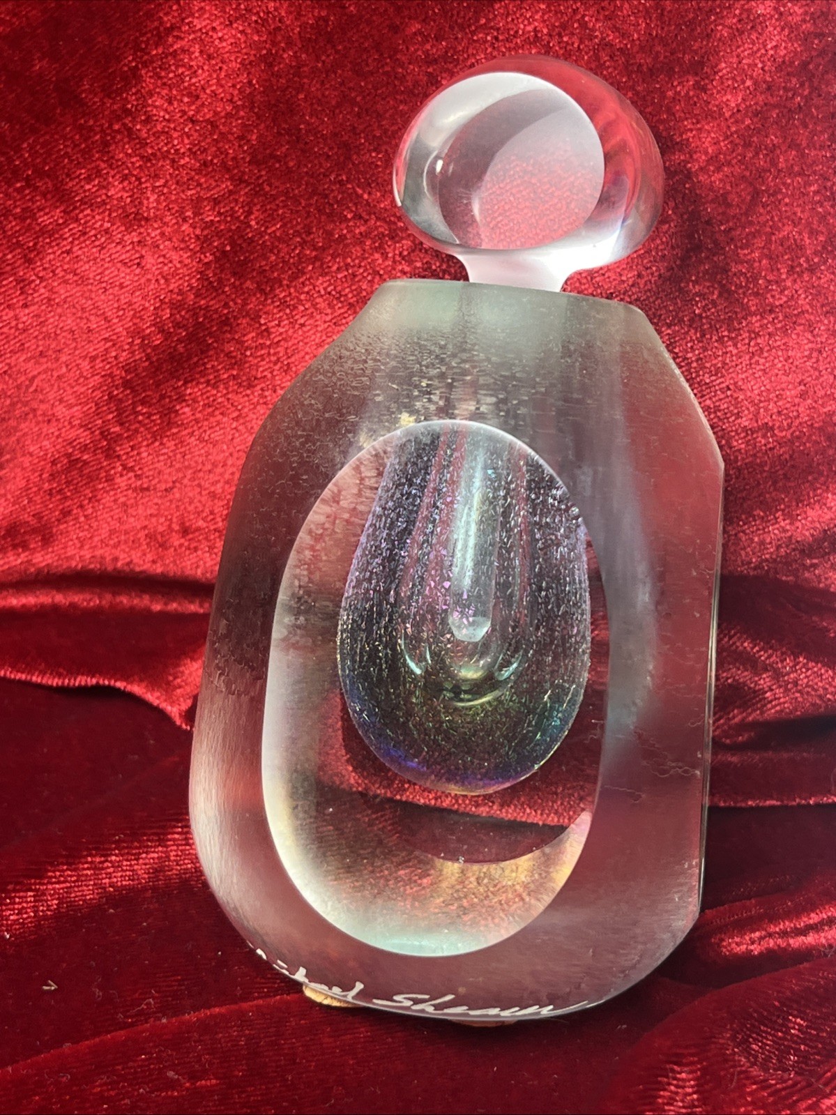 Art Glass Michael Shearer Perfume Bottle & Stopper Multicolor 4.5 \