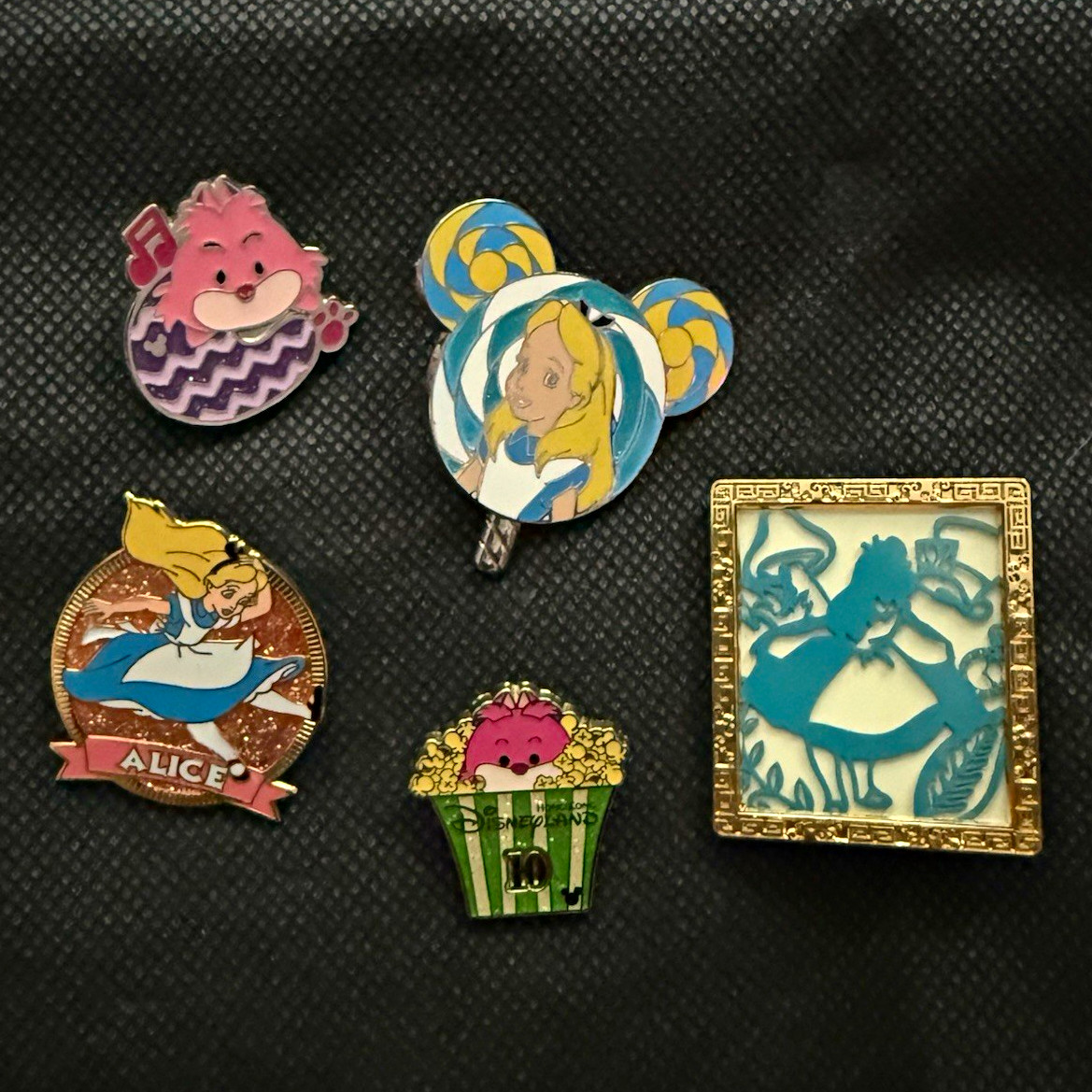 HKDL Shanghai Disneyland Alice in wonderland pin lot Cheshire hidden mickey
