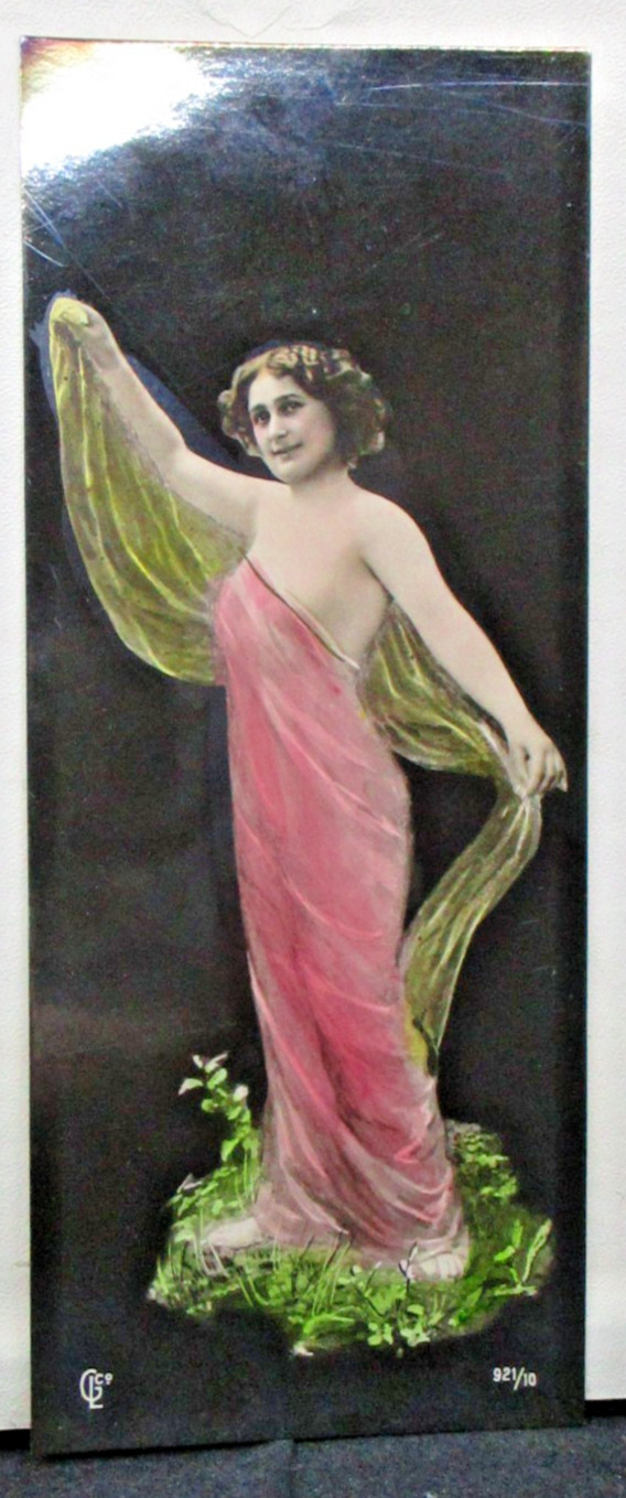 ANTIQUE Risque Pretty Lady Tinted Real Photo Card - Postcard?
