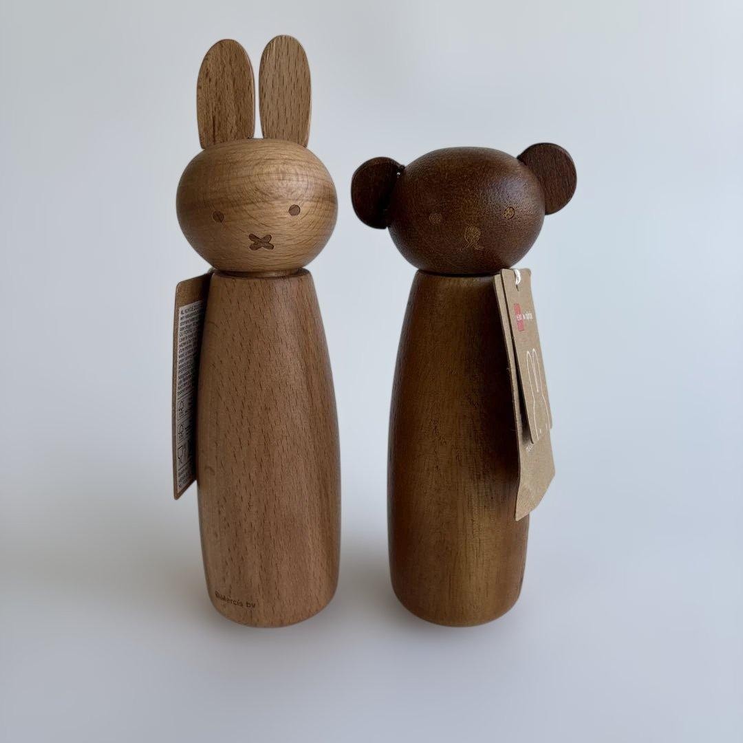 Miffy (Nijntje) & Boris Set of 2 Wooden Pepper & Salt Mill HEMA From JAPAN