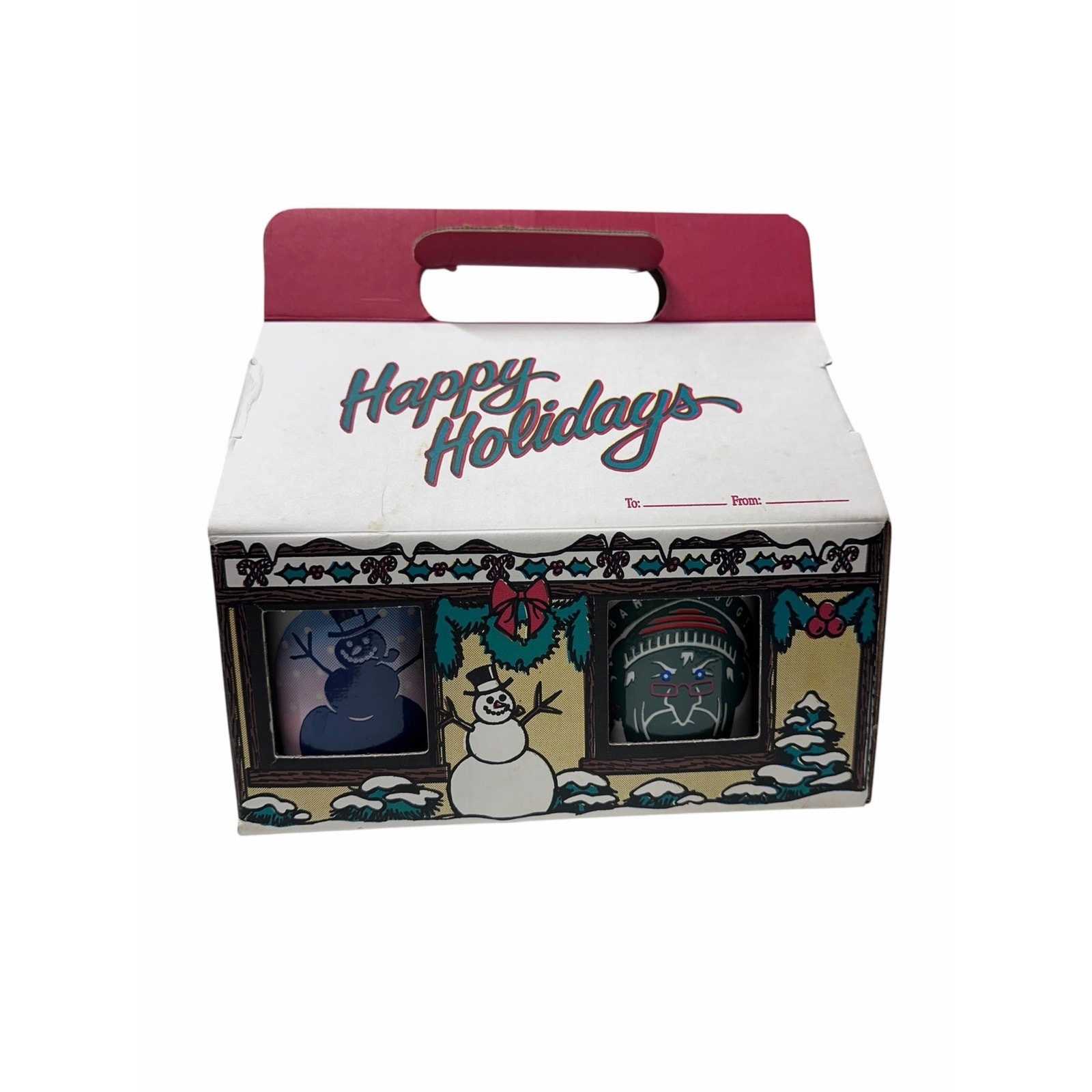 VTG Denny\'s Restaurant Color Changing Christmas Holiday Mugs New in Original Box