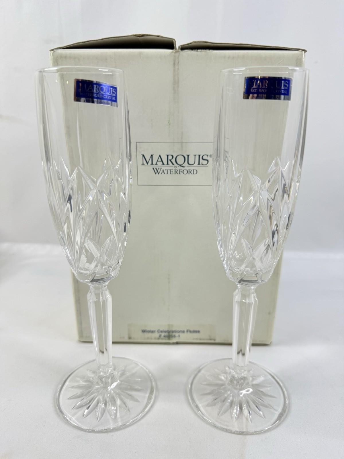 WATERFORD CRYSTAL WINTER CELEBRATION CHAMPAGNE FLUTES - Set of 2