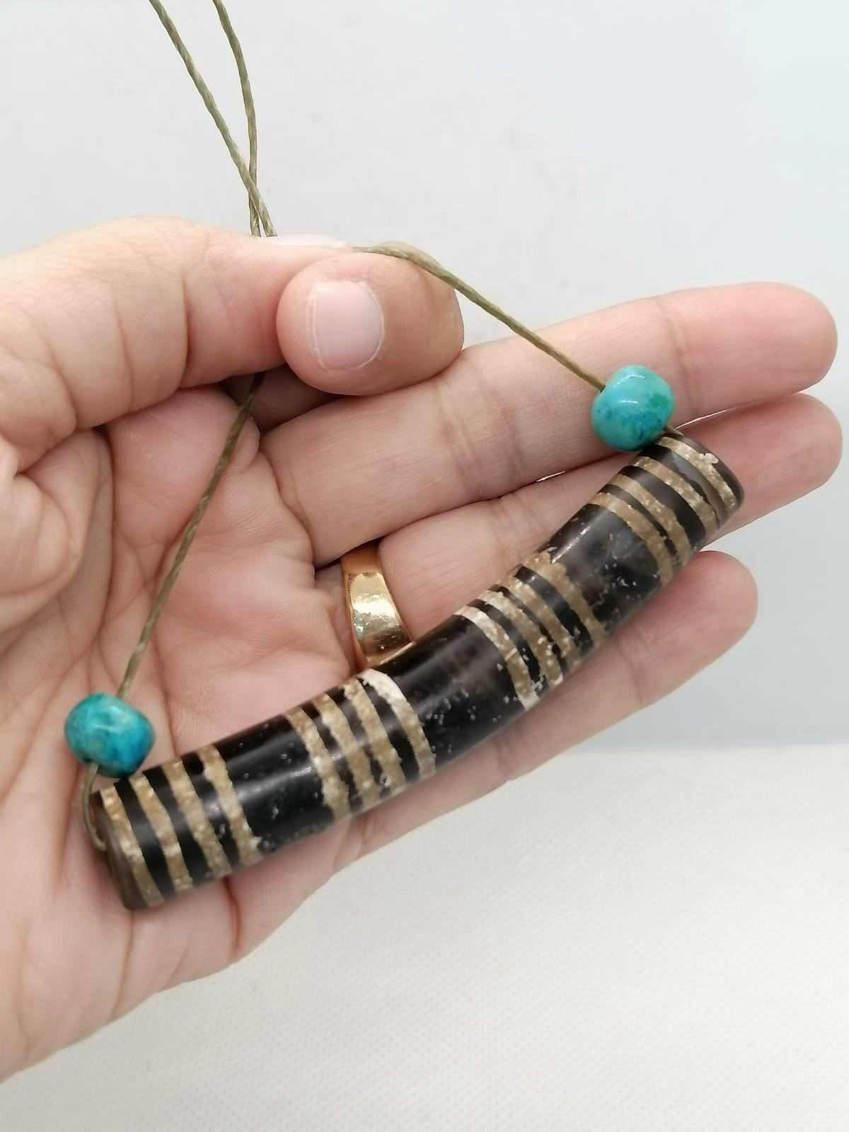 Himalayan Indo Agate  Old Genuine Ancient Longevity Multi Lines  Good Luck  Bead