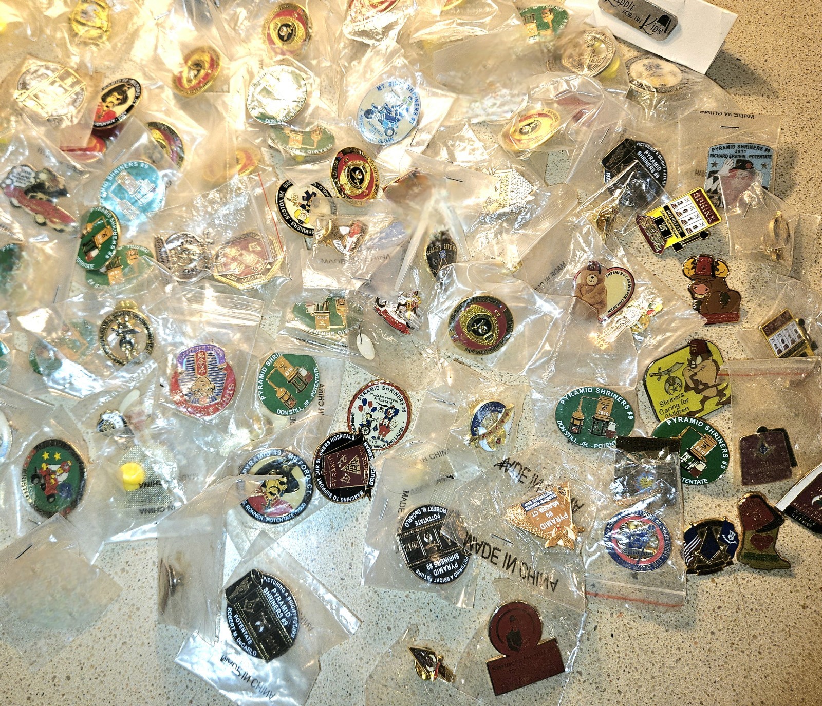 Mason and Shriner Lapel Pins Lot of 100 Vintage to Modern Most New 