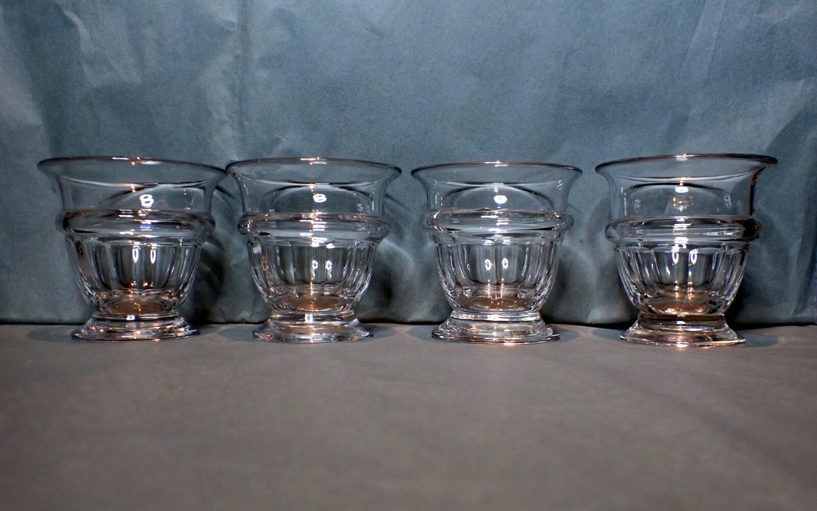Georgian Jelly Glasses Four Antique quality English lead faceted glass Rare
