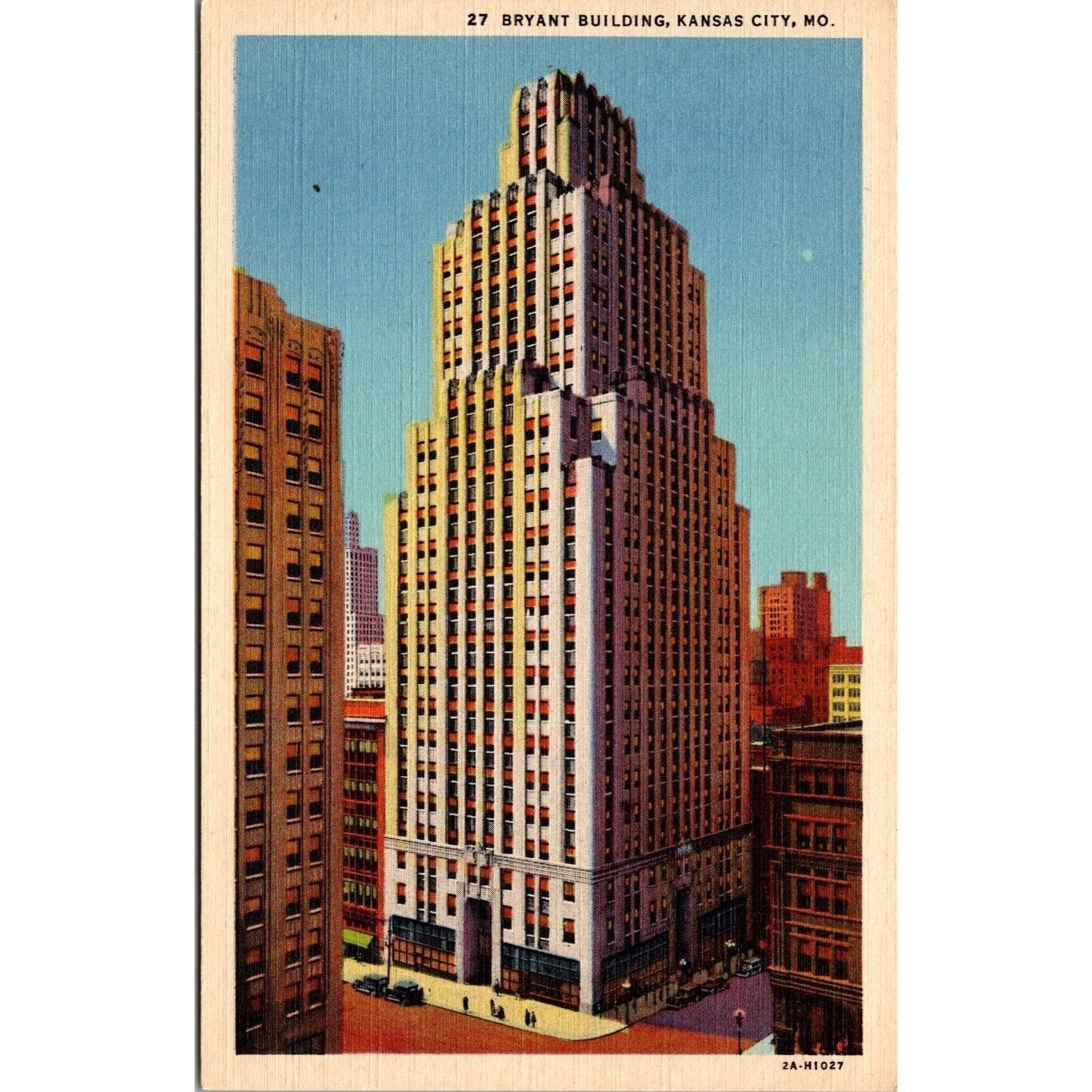 Vtg 1930s Postcard Kansas City Missouri Bryant Building 11th and Grand Unposted