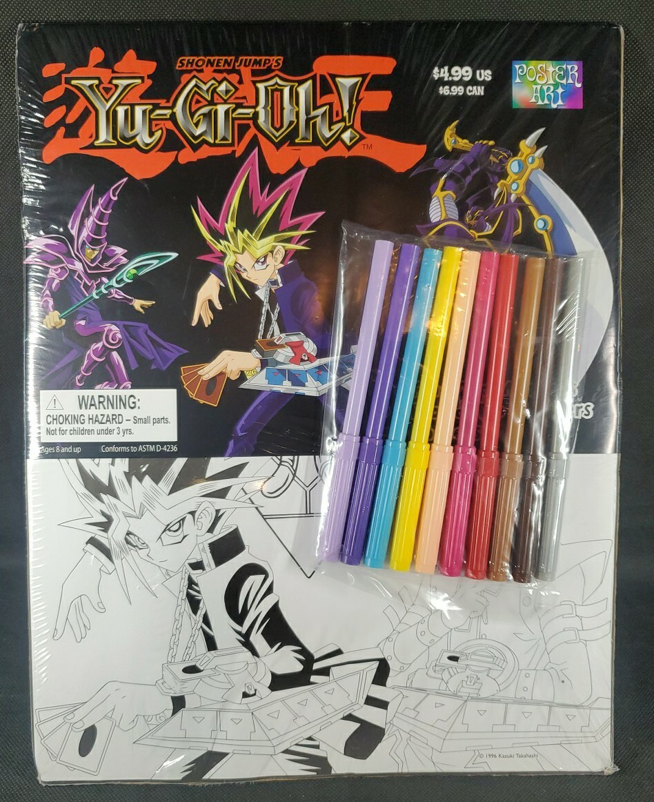 Yu-Gi-Oh 1996 POSTERS DOODLE BAG/KIT Black & White Anime Artwork New Sealed \'