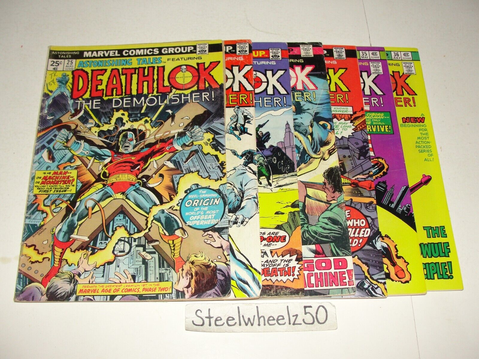 Astonishing Tales 7 Comic Lot 1974 Marvel #25 26 28 33 34 35 36 1st App Deathlok
