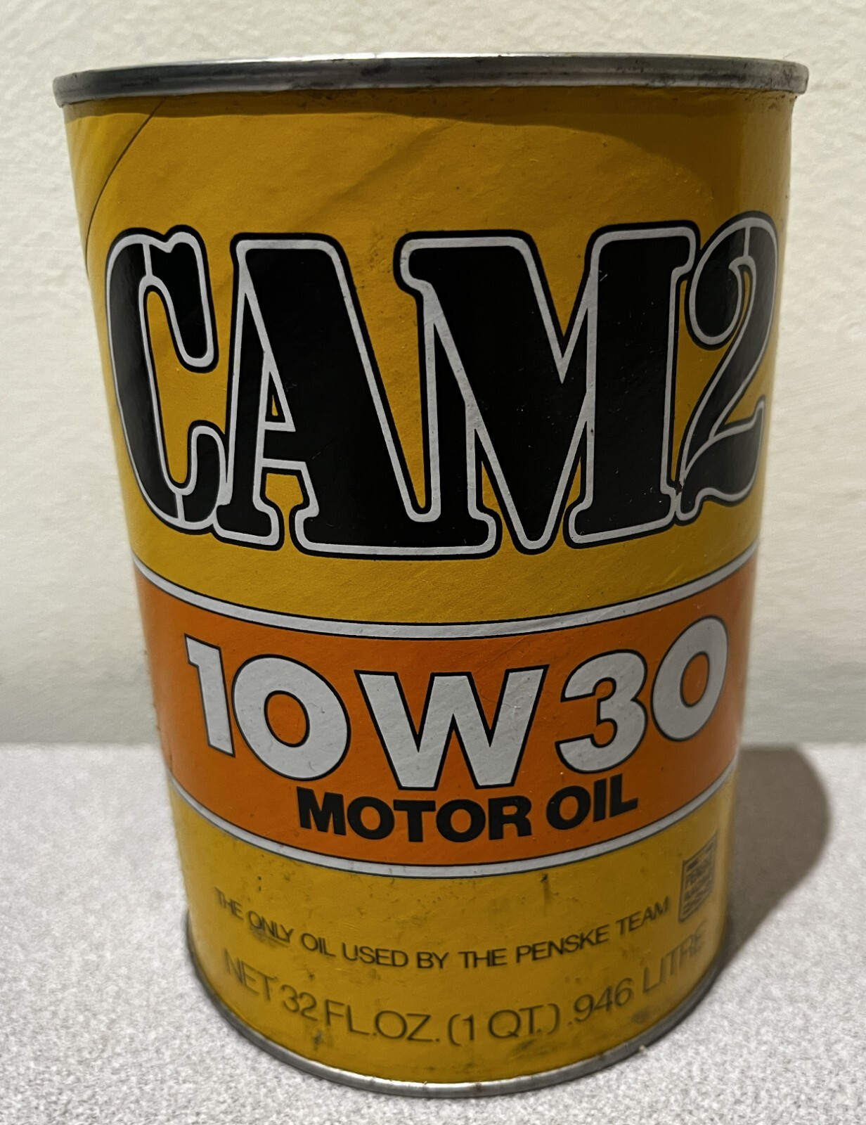 Vintage Cam 2 10 W 30 motor oil full cardboard can new NOS