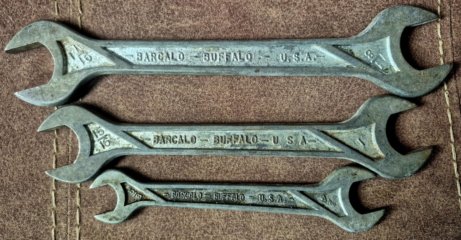 Vintage Barcalo Buffalo 3Pc Double Open End Wrenches USA Made READ