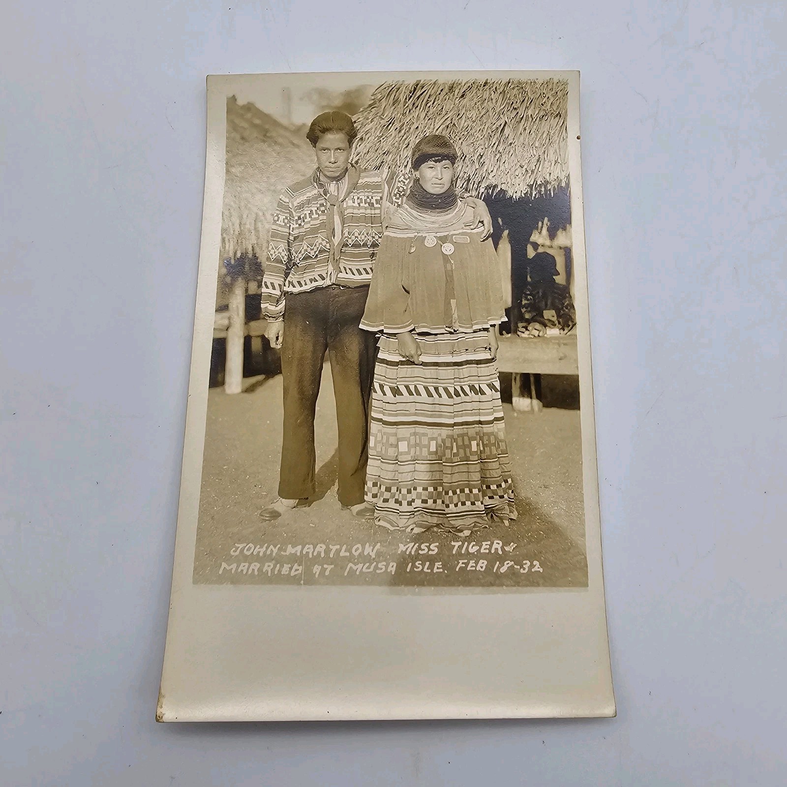 RPPC Doubleday Seminole Wedding Musa Isle 