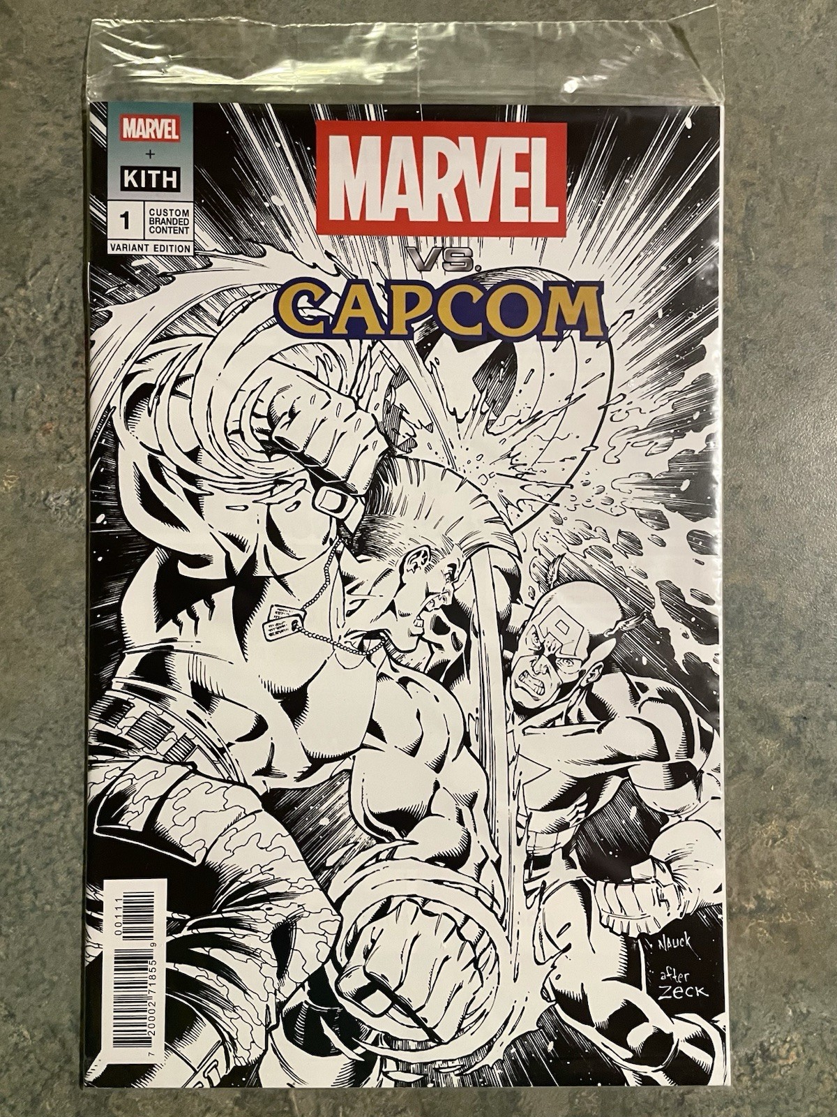 Kith Marvel vs Capcom #1 Guile Captain America Black & White Variant RARE Sealed