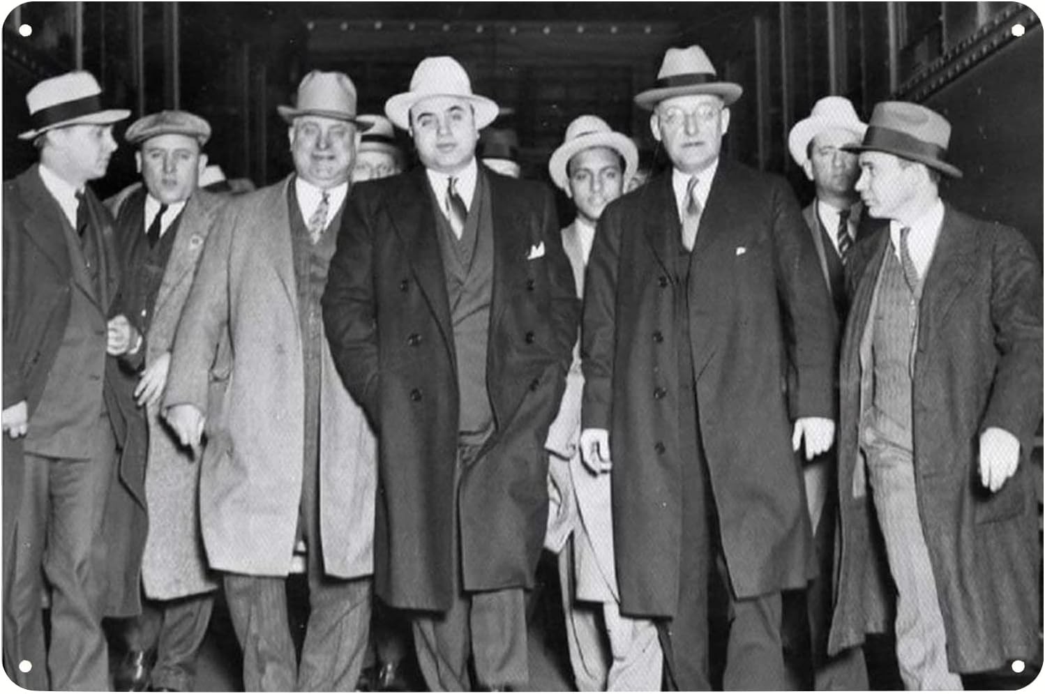 Mobster AL Capone Criminal Mob Mafia Poster Metal Tin Sign Wall Art 8x12