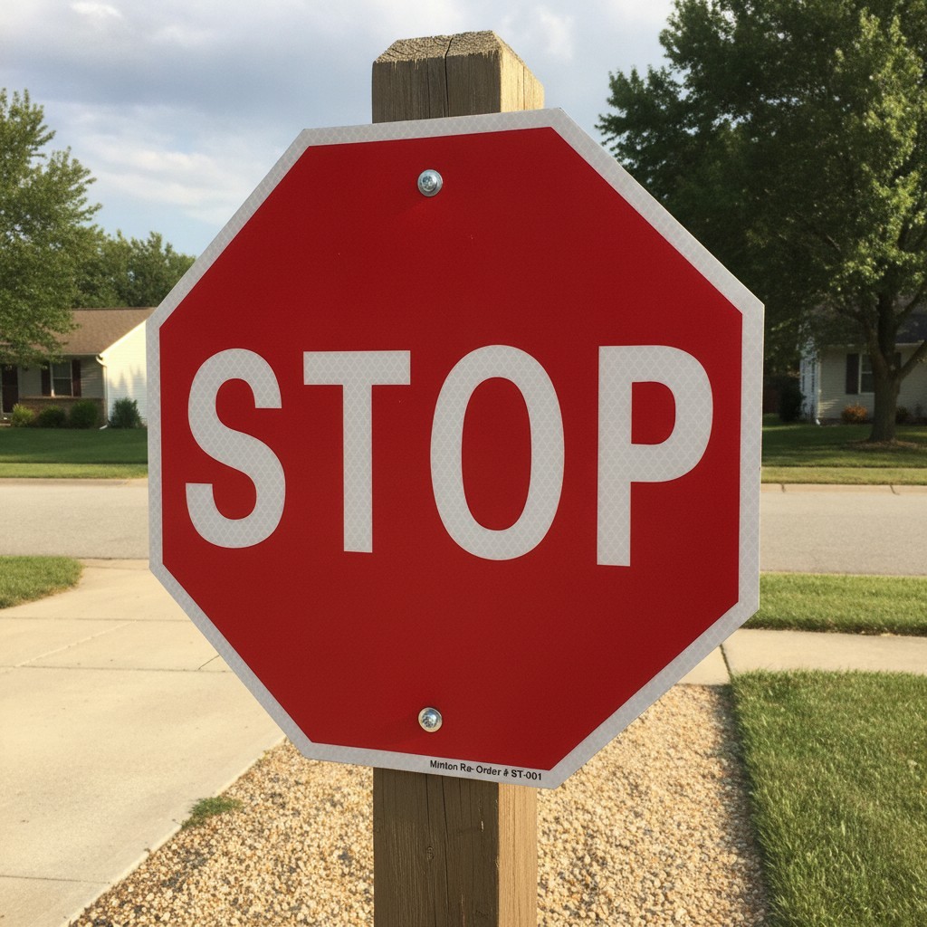 12-Inch Reflective Stop Sign - Durable, Weatherproof Aluminum for Safety & Style