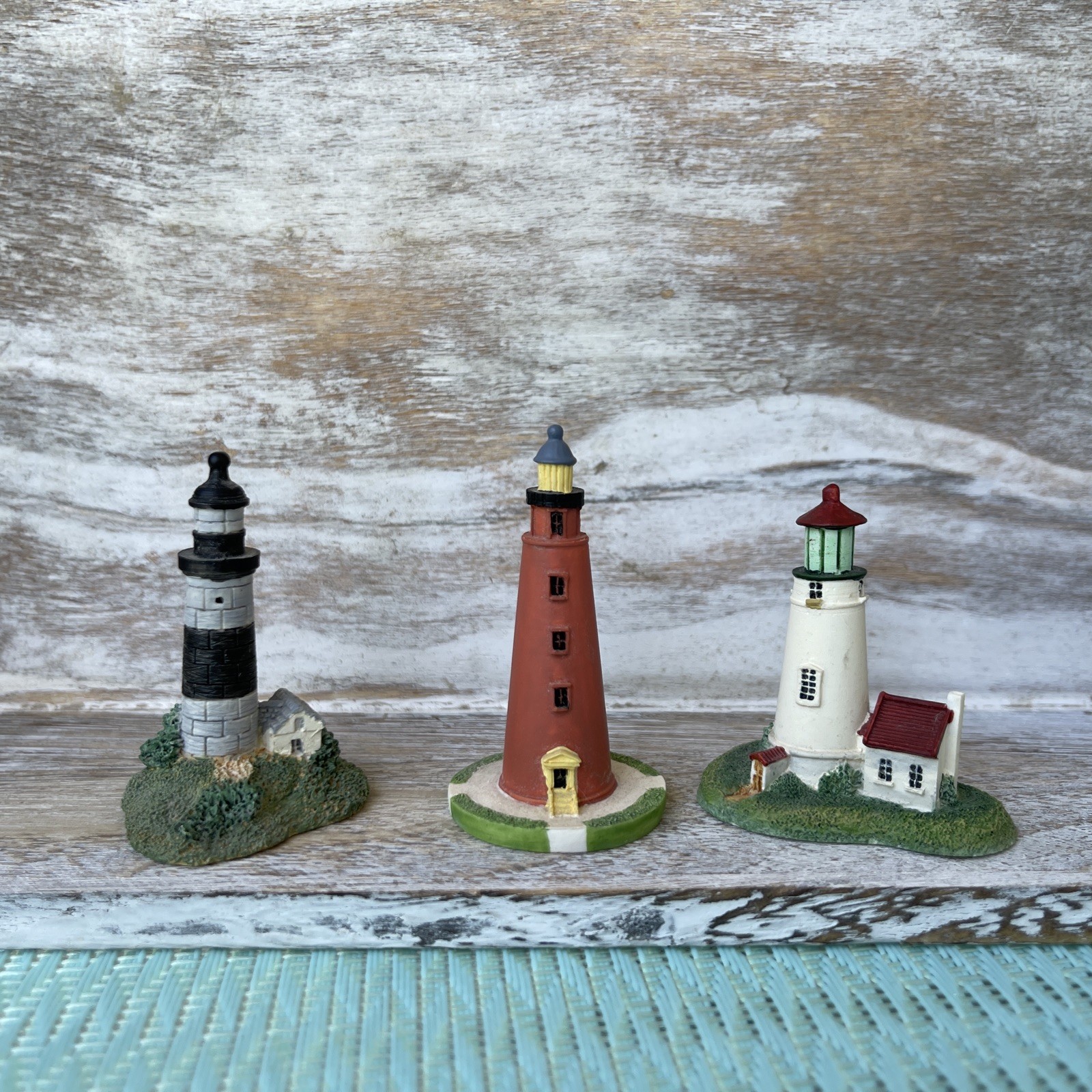 (3) LENOX Mini \'Thimble\' Lighthouses Big Sable Heceta Head Ponce De Leon