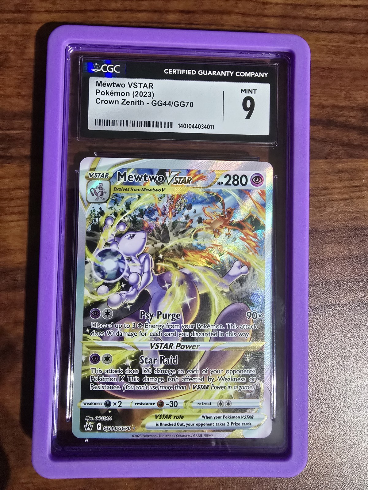 2023 POKÉMON CROWN ZENITH #GG44 MEWTWO VSTAR CGC 9