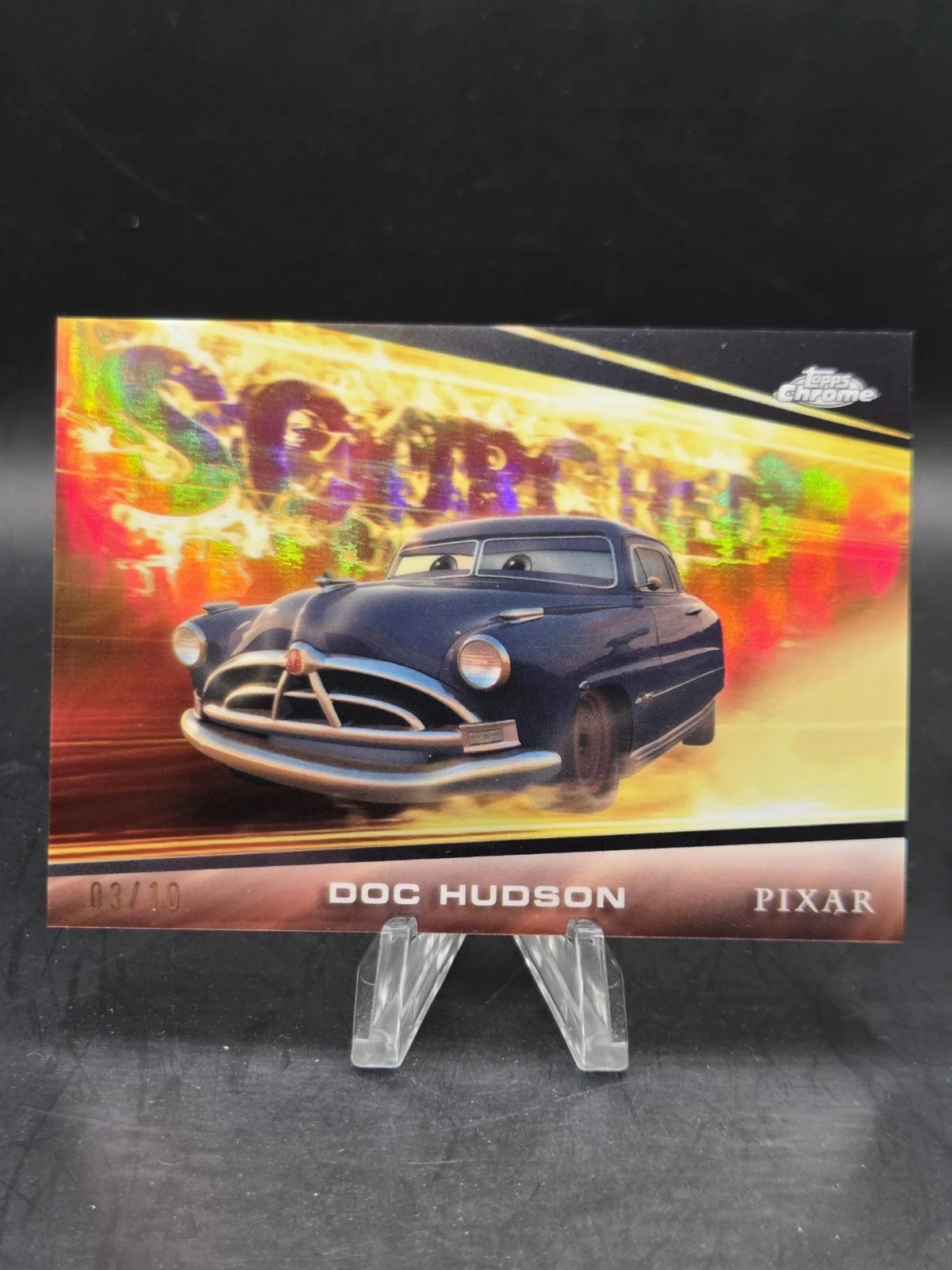 2026 Topps Chrome Disney Scorched Doc Hudson Black Refractor Cars /10