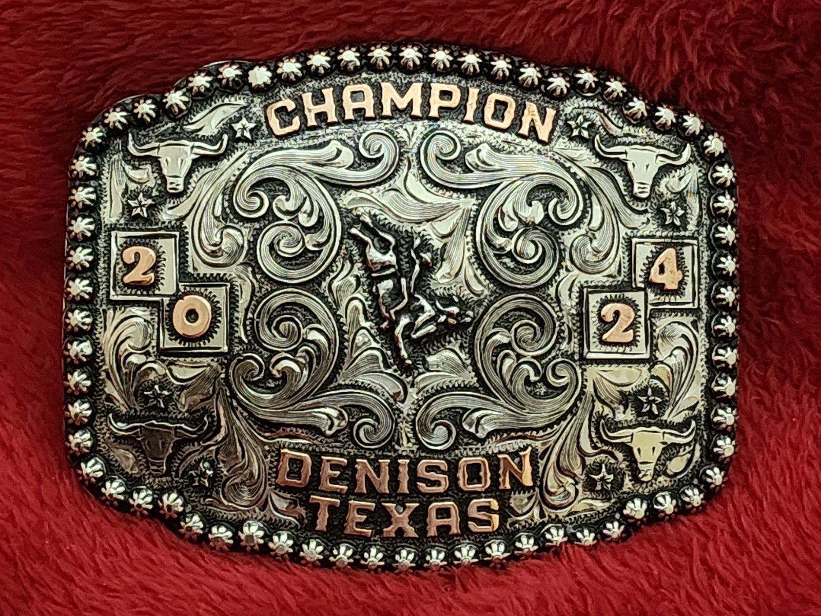 Rodeo☆2024☆X~Treme BULLRIDING Champion Trophy Buckle☆Denison Texas☆Rare☆W59