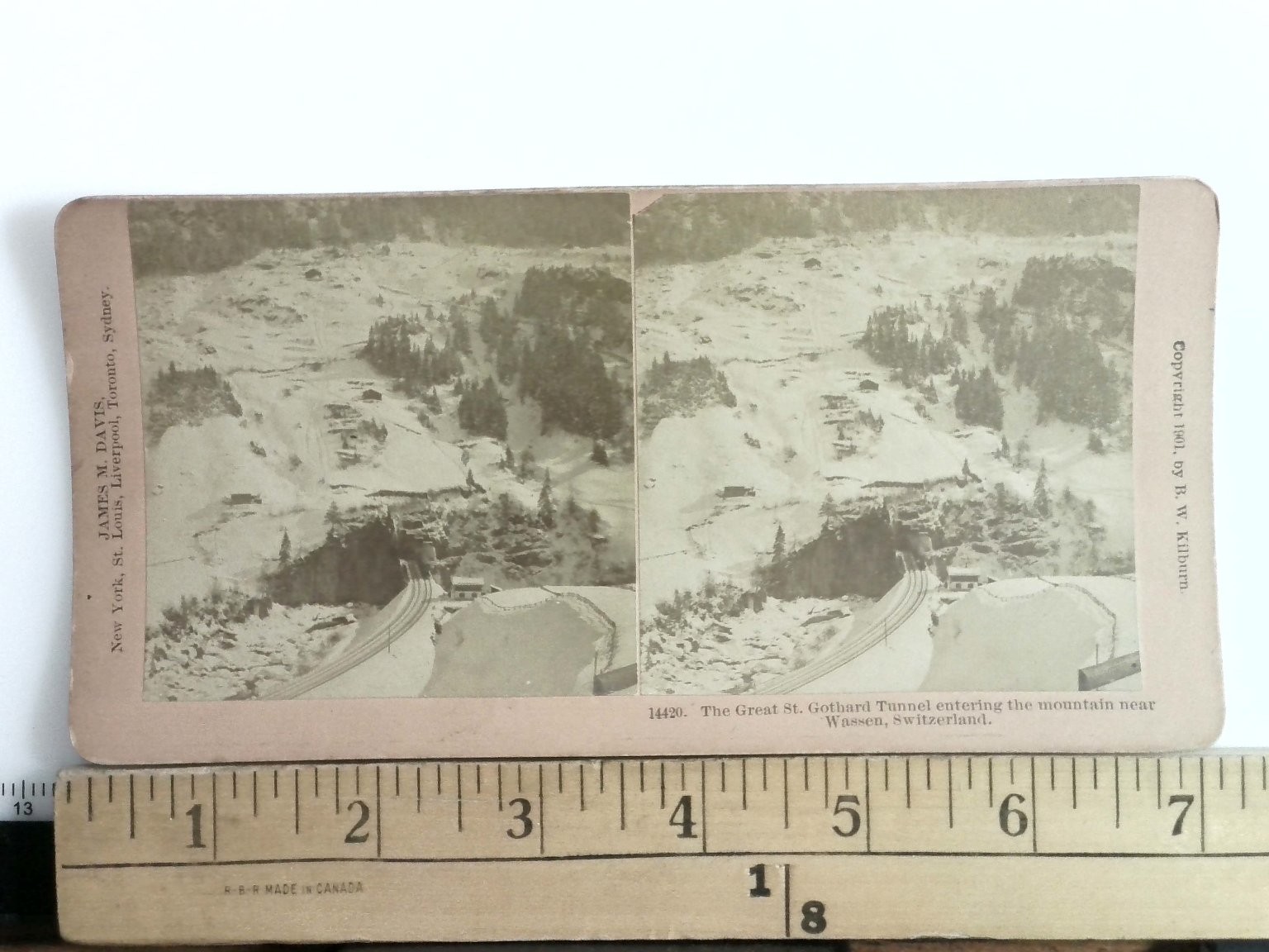 The Great St. Gothard Tunnel Stereoview B.W. Kilburn 1901 New Hampshire