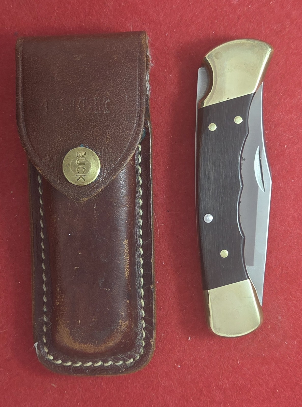 BUCK 110 KNIFE AND ORIGINAL SHEATH, ca 1988