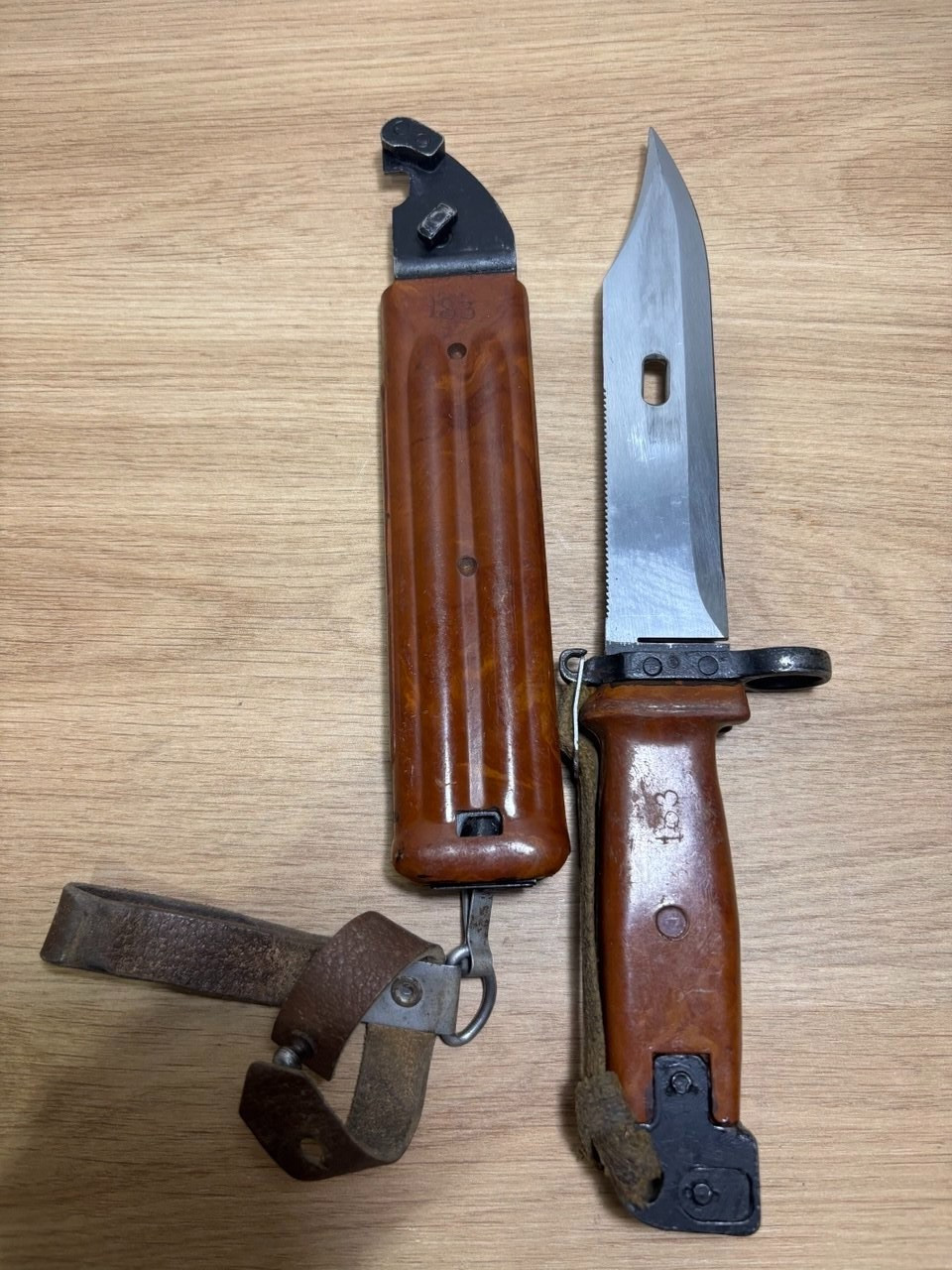 Soviet Bakelite military knife with blades for AK. 6x4. Izhevsk. Demilitarized.