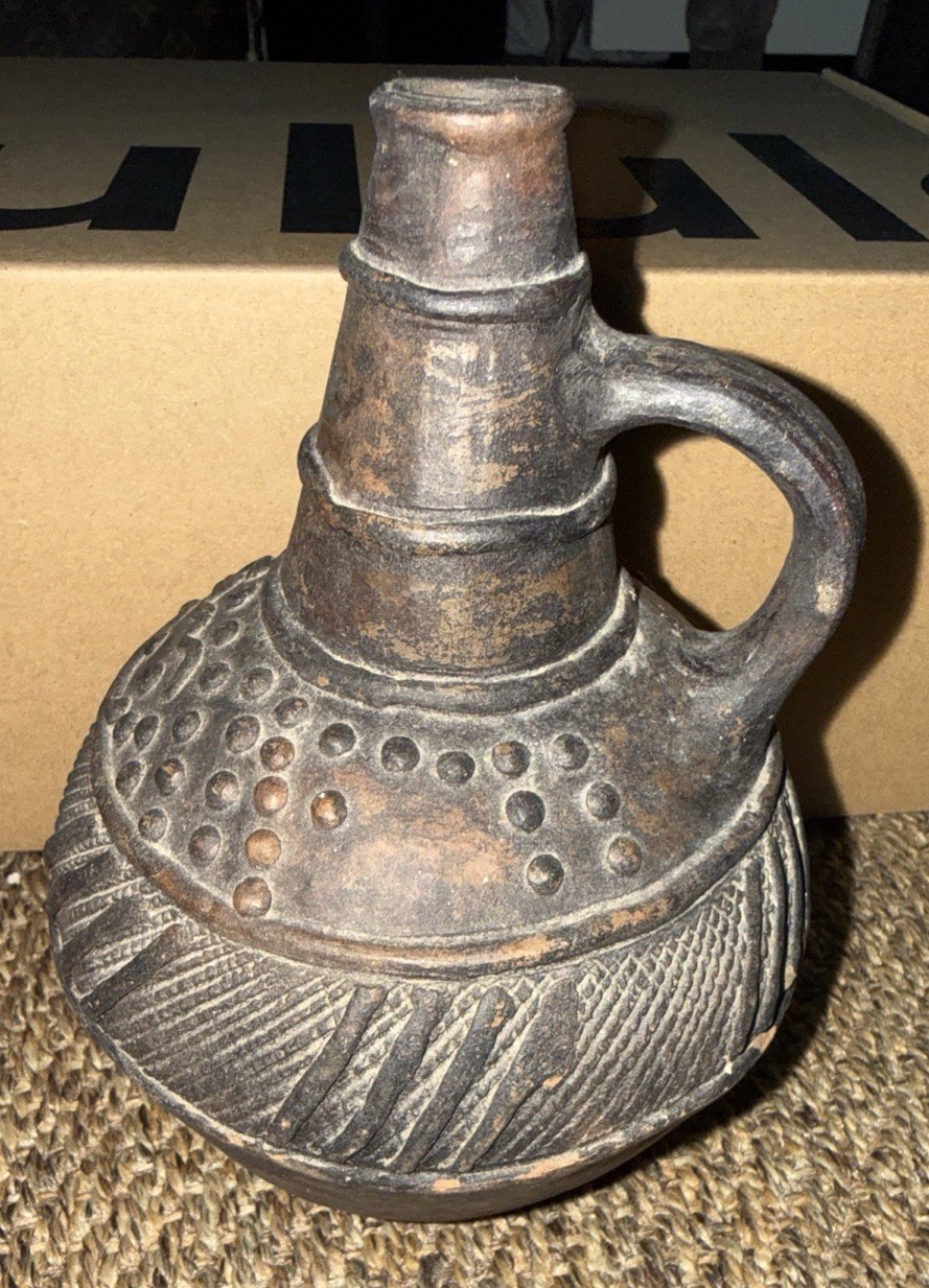 Vintage Clay Terra Cotta Pitcher Jug Pottery