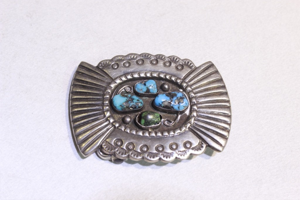 beautiful vintage Native American Navajo sterling belt buckle
