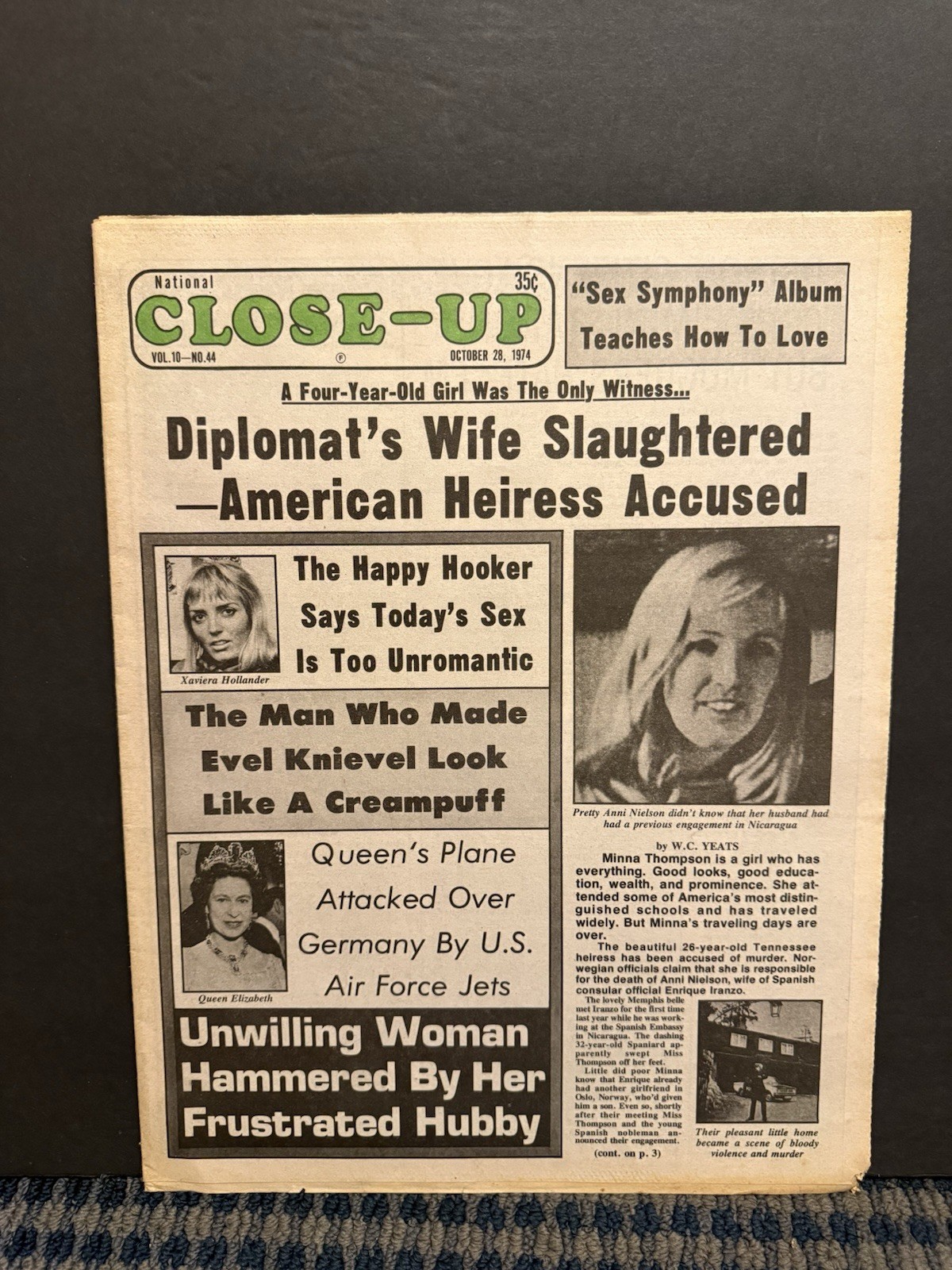 1974 Oct 28th National Close-Up Newspaper, Xaviera Hollander Happy Hooker (10U)