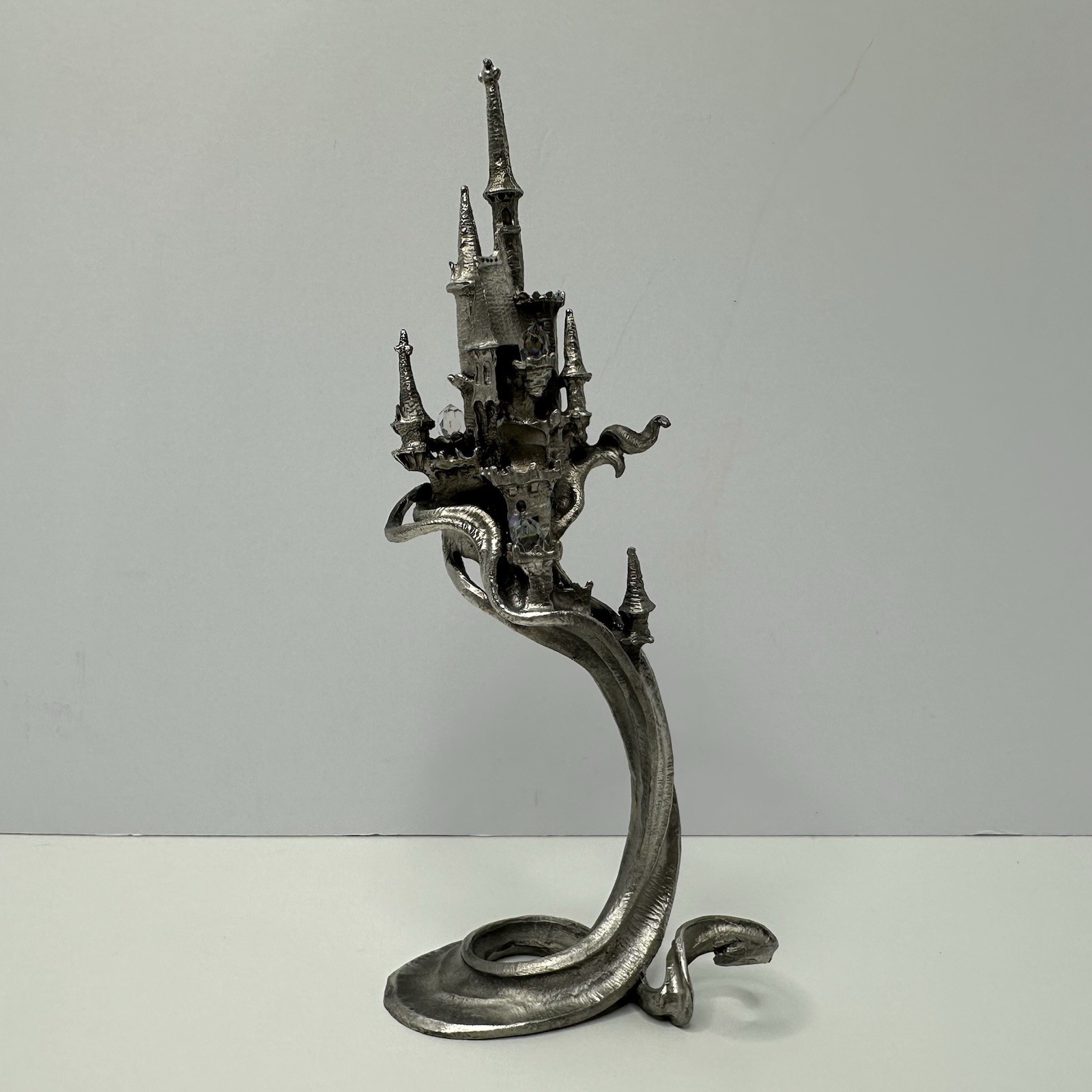 Vintage 1993 James Lane Casey Pewter Cloud Castle Crystal Figurine S279 Paragon