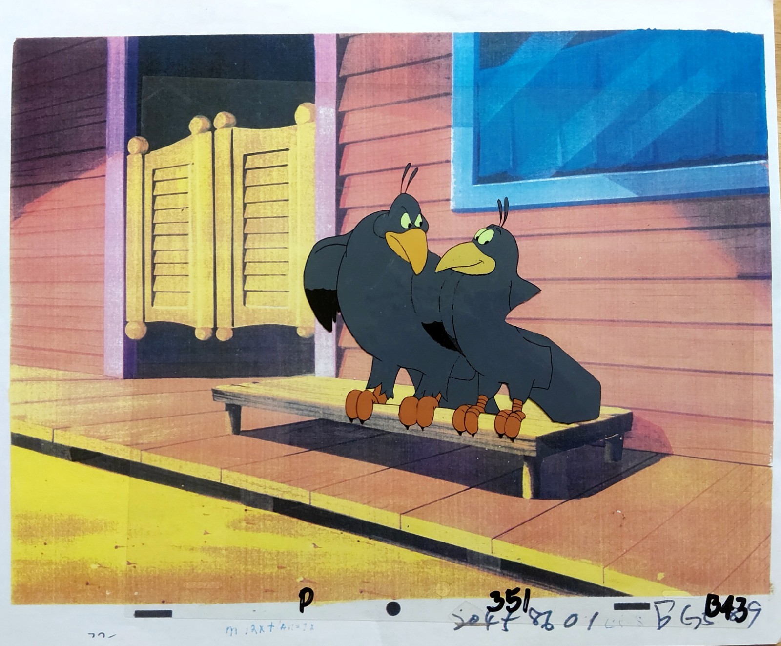 Vintage Terrytunes HECKLE & JECKLE Hand Painted Cartoon Animation Production Cel
