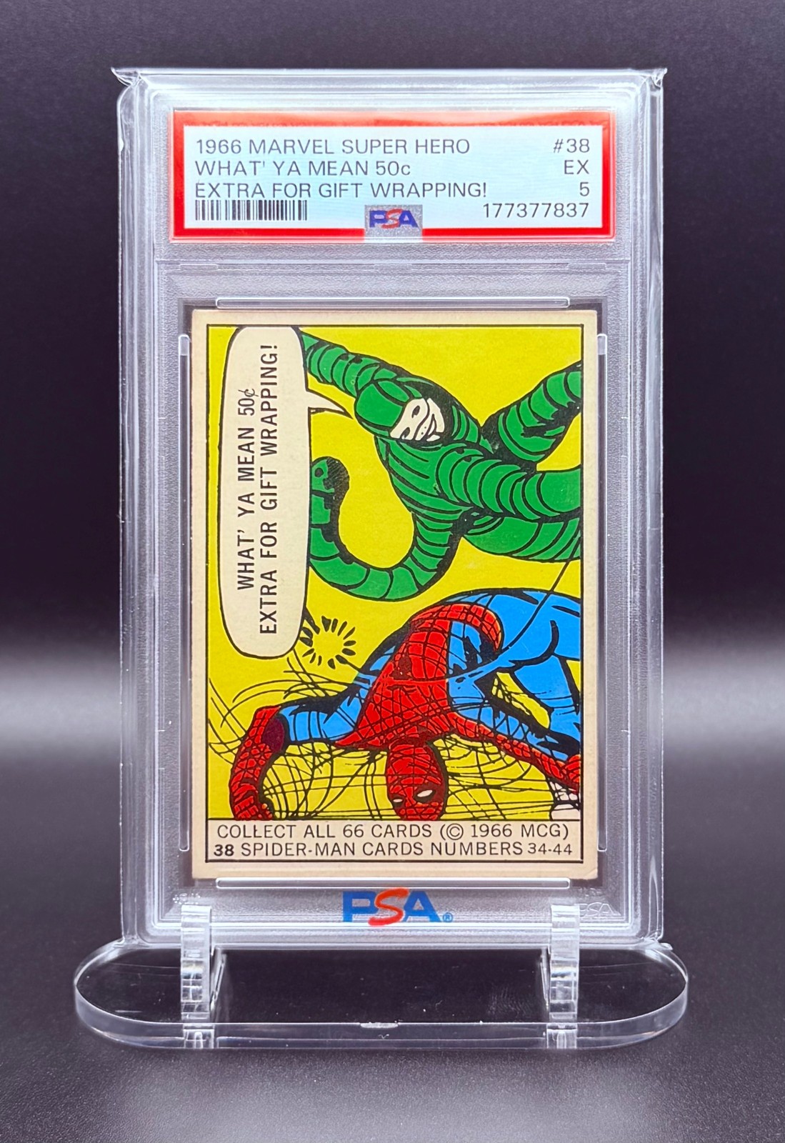 1966 Donruss Marvel Super Heroes #38 Spider-Man ROOKIE SET - PSA 5