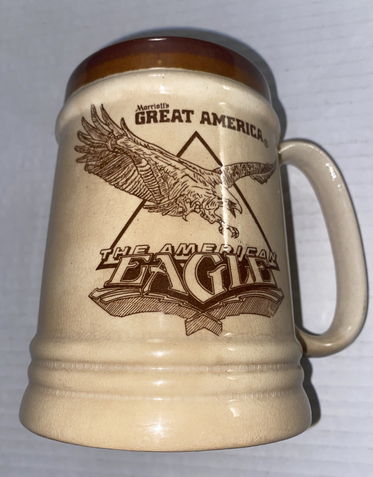 VTG Marriotts Great America Mug American Eagle Souvenir Amusmt Pk Roller Coastr VTG Marriotts Great America Mug American Eagle Souvenir Amusmt Pk Roller Coastr