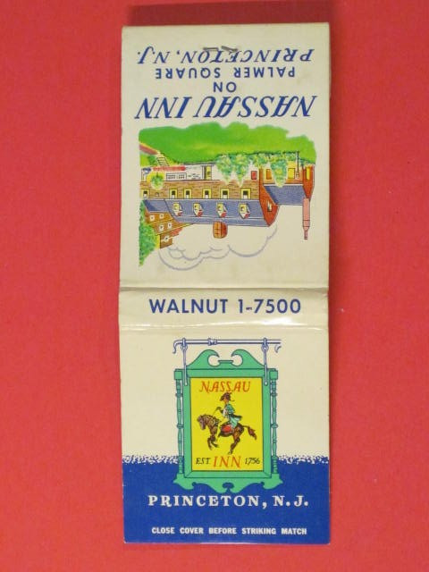 Nassau Inn Matchbook Cover - Est. 1756 Nassau Inn Matchbook Cover - Est. 1756