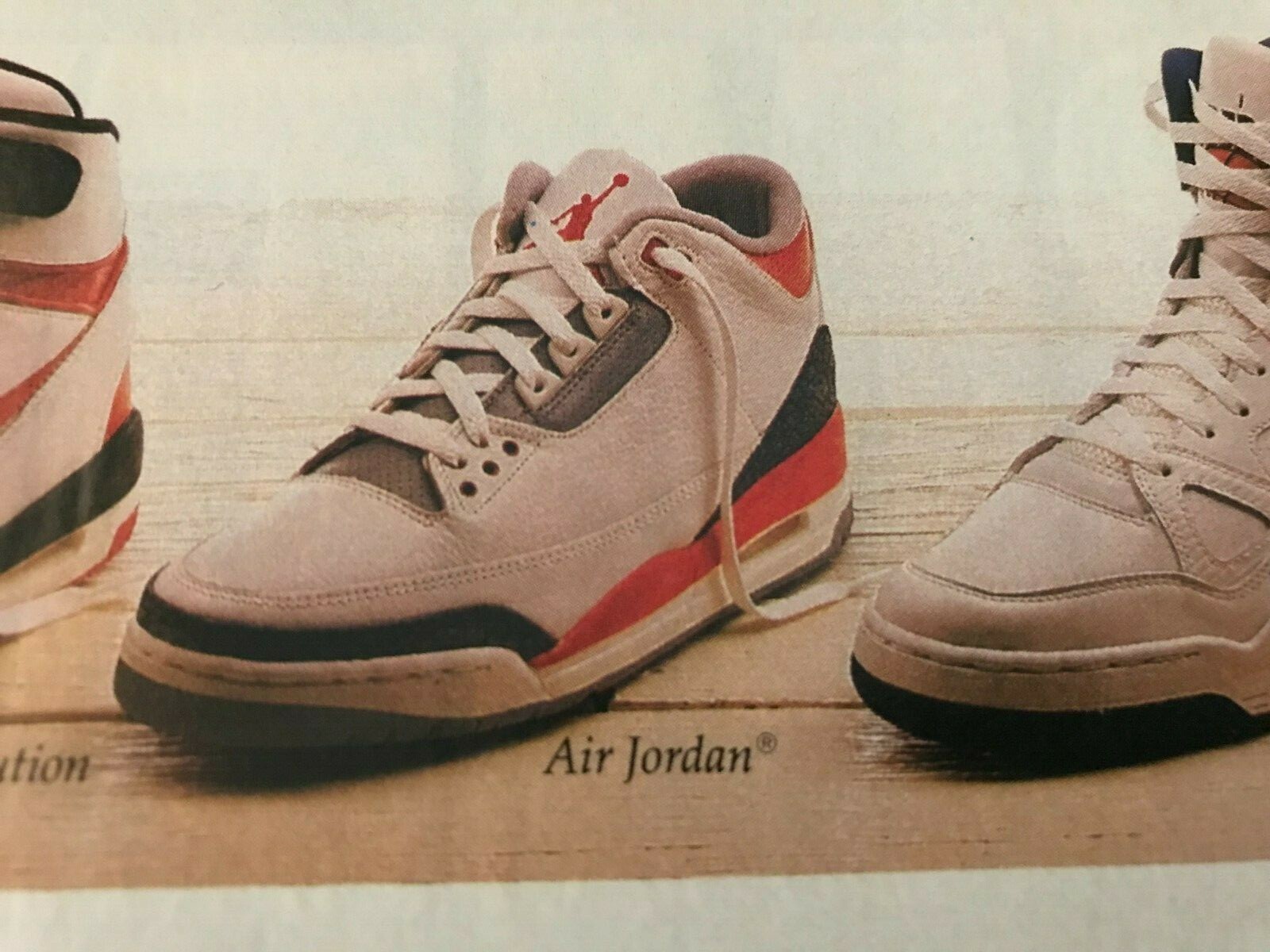 1988 NIKE AIR JORDAN III 3 Shoes Poster Print Ad AIR MAX PEGASUS FLOW STAB FORCE